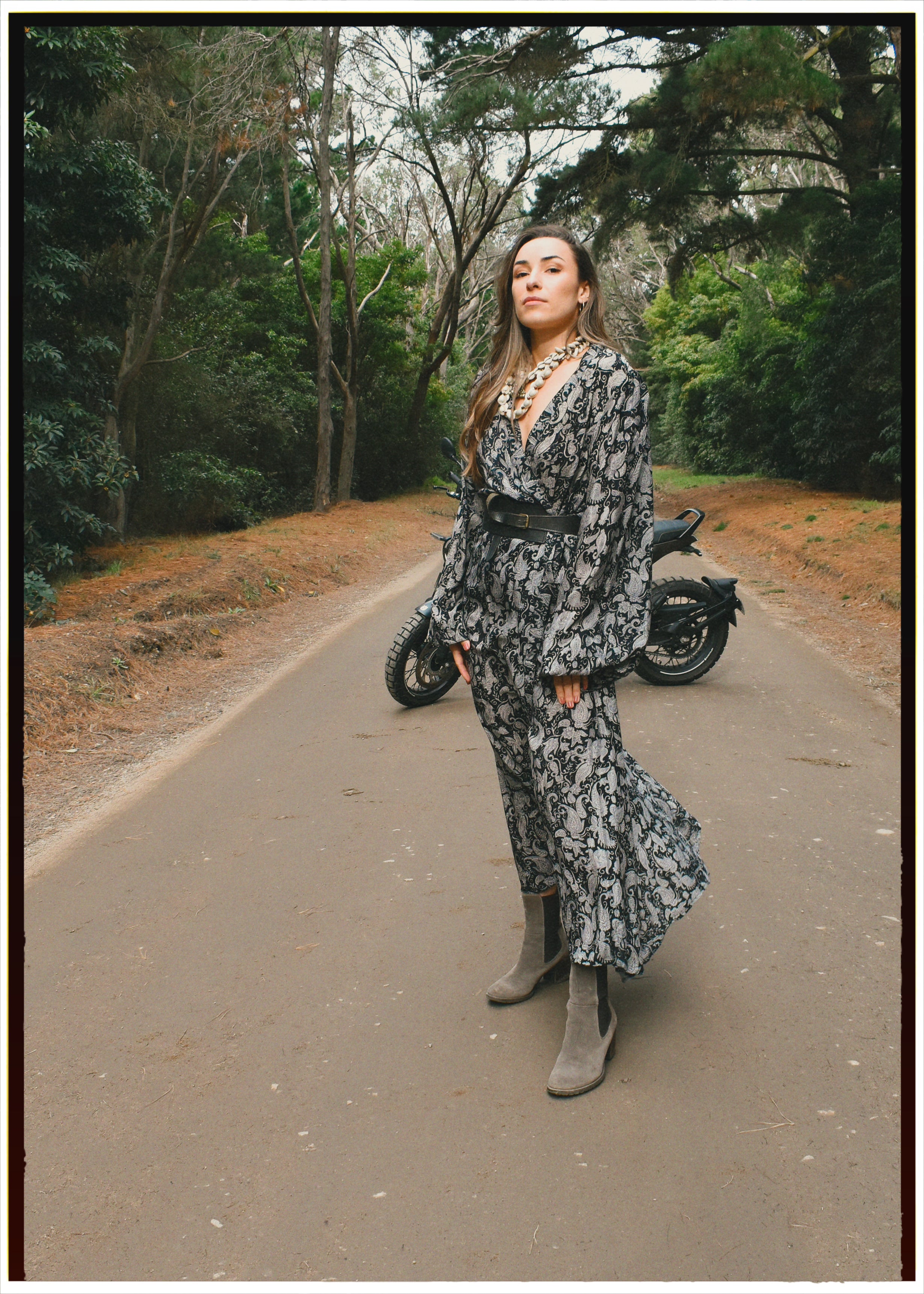 Caladium Wrap Silk Dress ~ Carbon XL