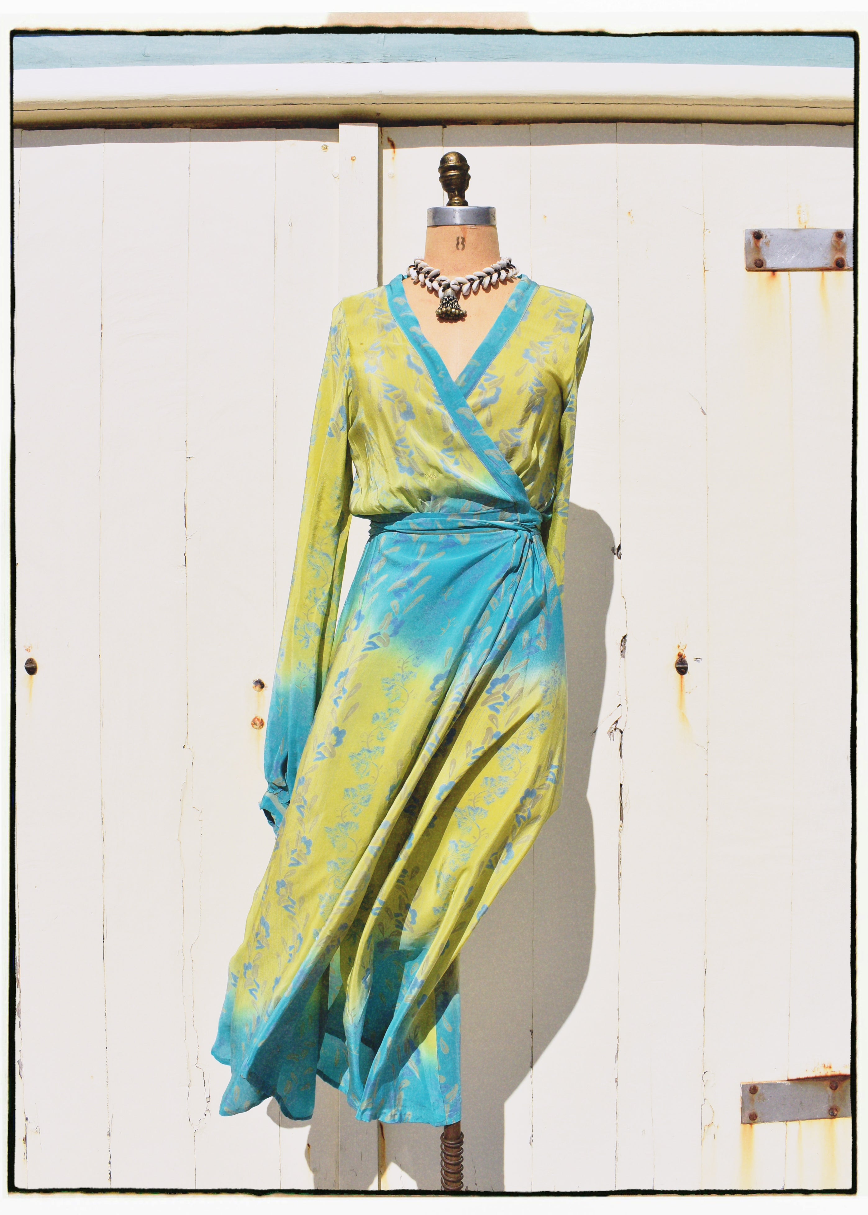 Caladium Silk Wrap Dress ~ Cascade XS