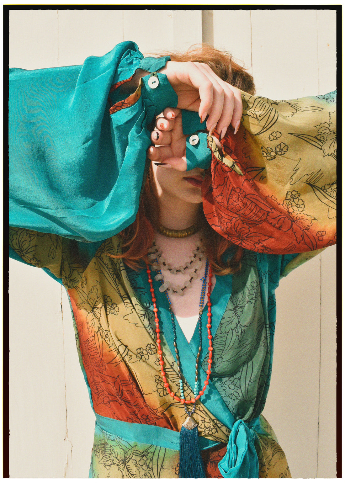 Caladium Wrap Silk Dress ~ Algiers L