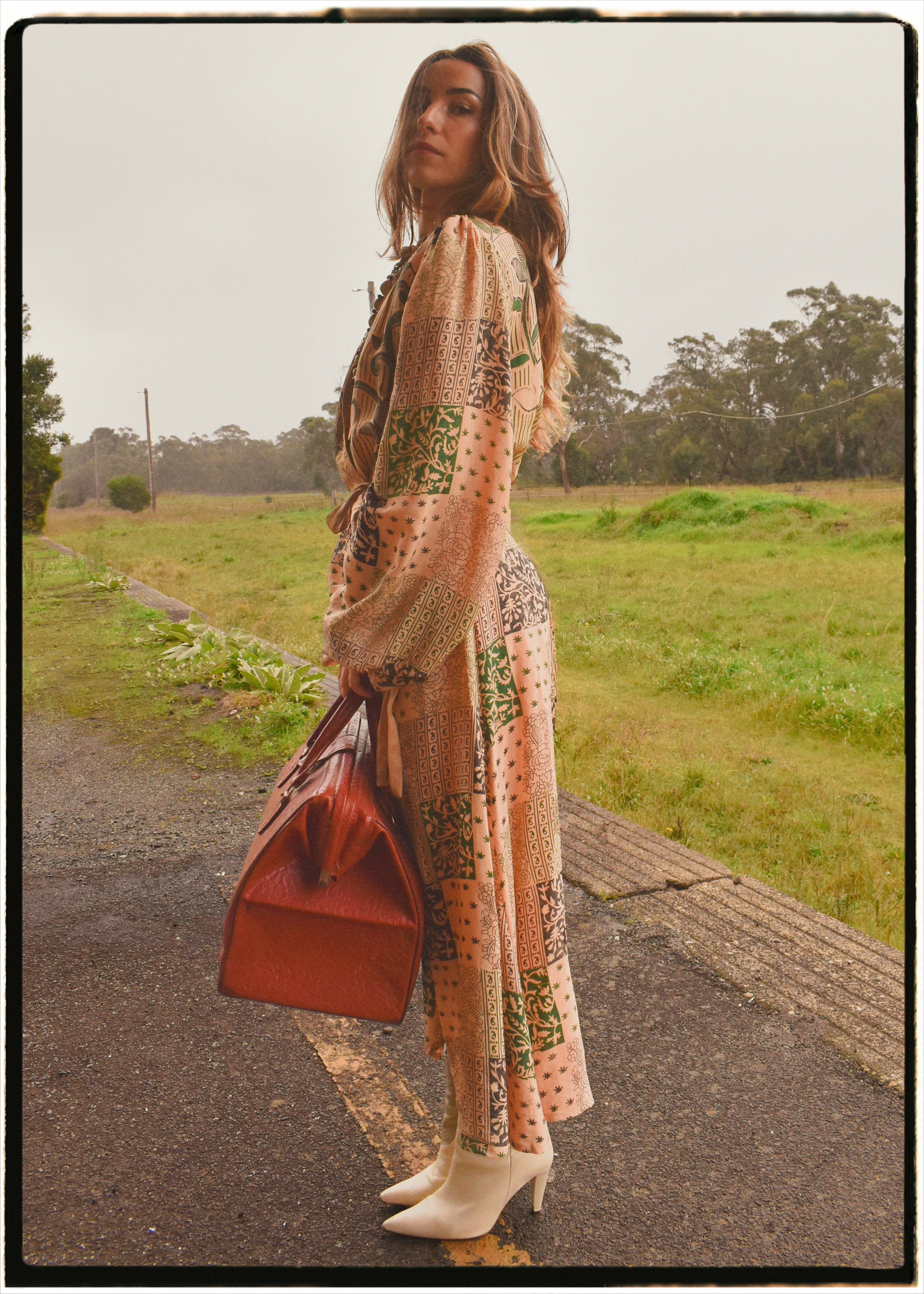 Caladium Wrap Silk Dress ~ Iris L