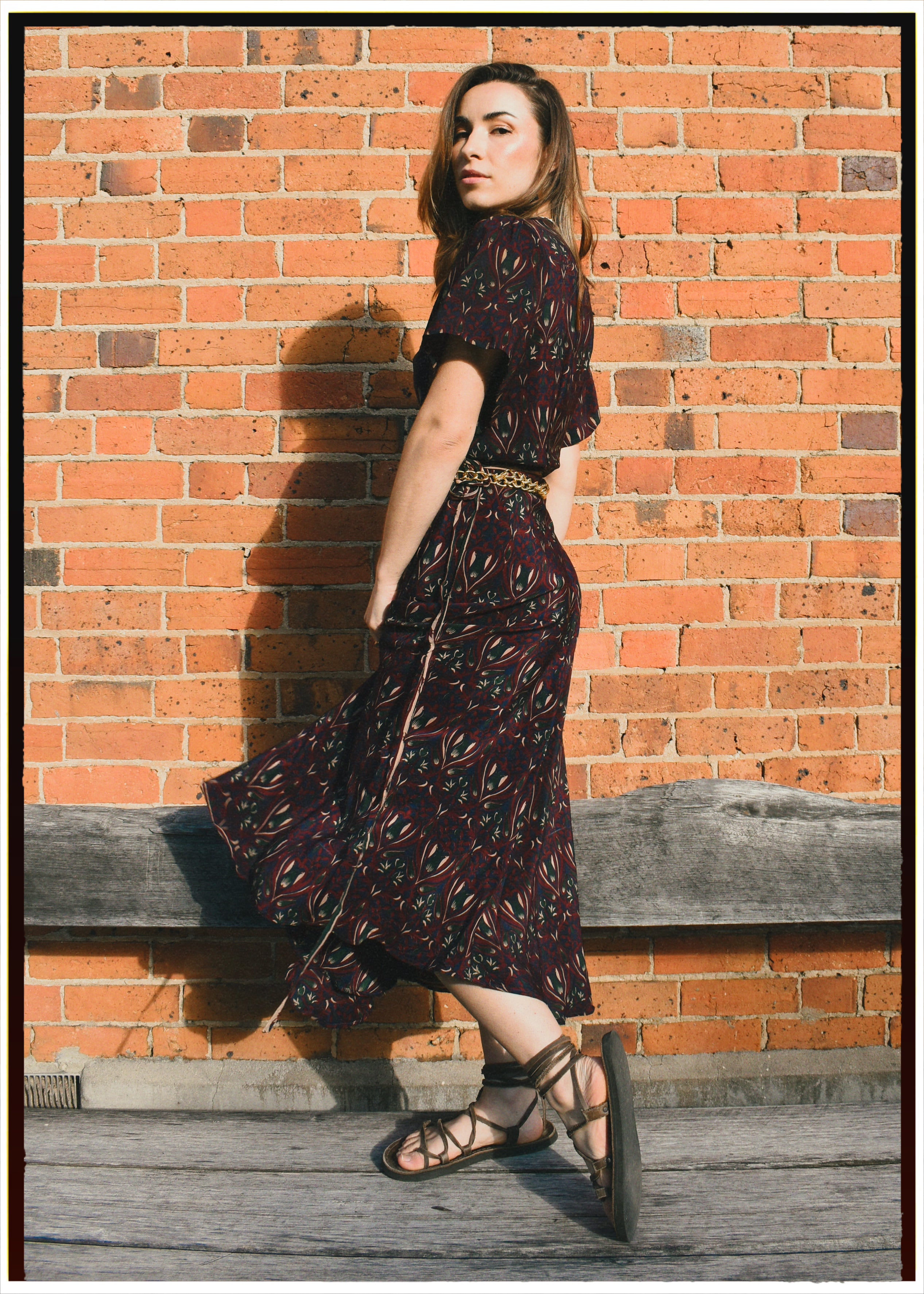 Liatris Silk Crepe Flutter Sleeve Wrap Dress ~ Brandy L
