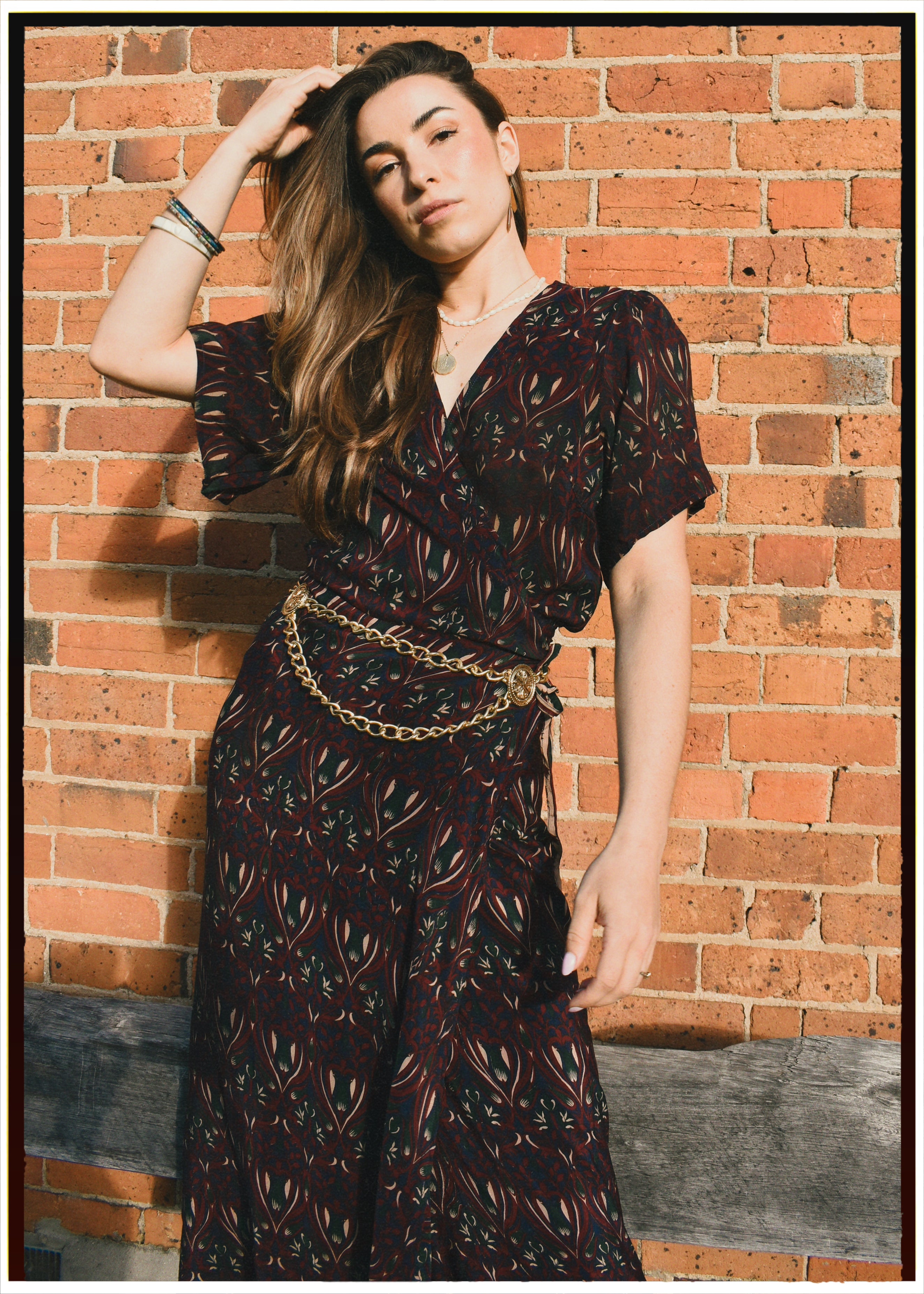 Liatris Silk Crepe Flutter Sleeve Wrap Dress ~ Brandy L