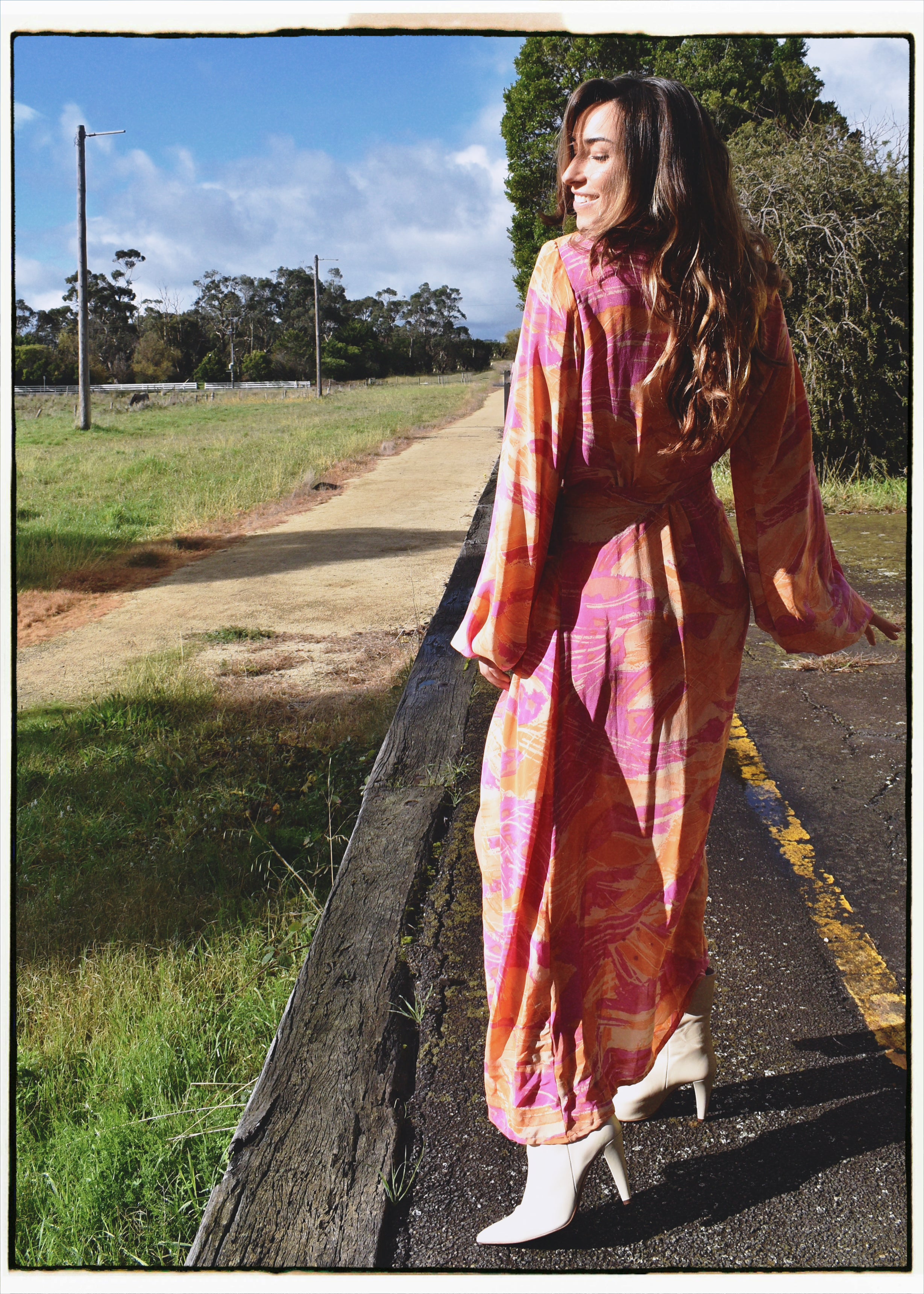 Caladium Silk Wrap Dress ~ Sun Kissed S