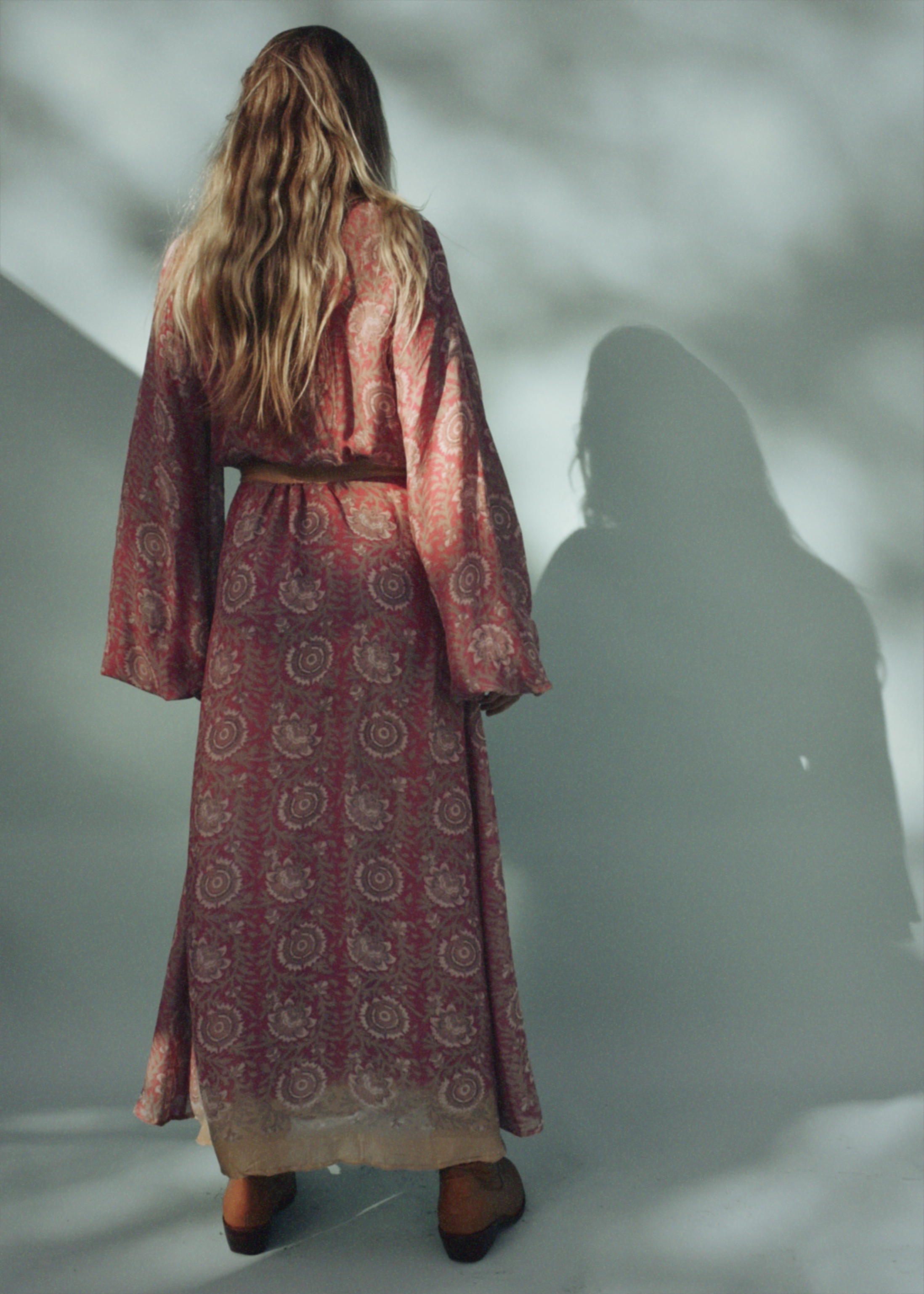 Caladium Silk Wrap Dress ~ Powder S