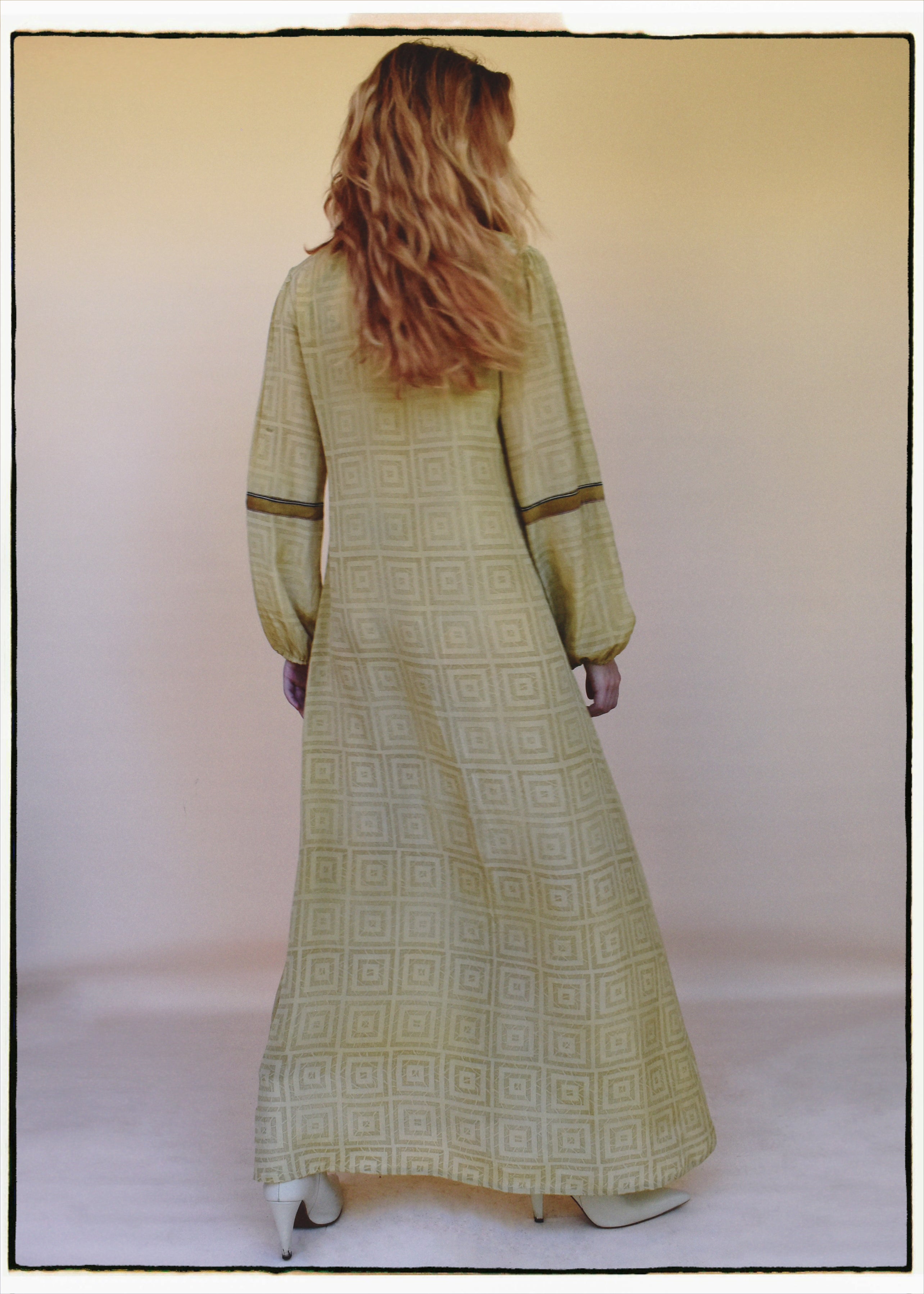 Zea Silk Crepe Kaftan Maxi Dress ~ Cleopatra XS