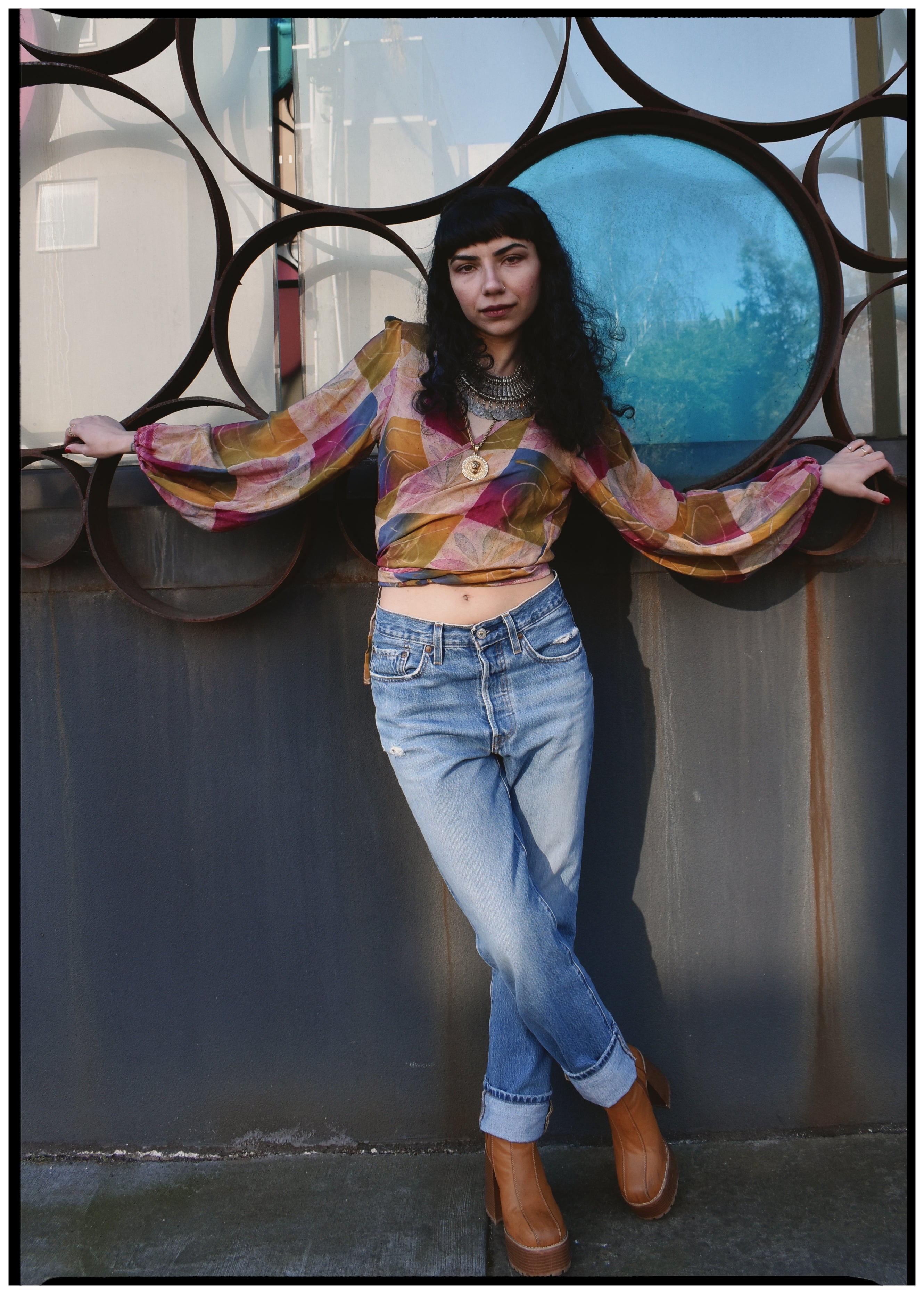 Hoya Silk Crepe Balloon Sleeve Wrap Top ~ Rosetta XS