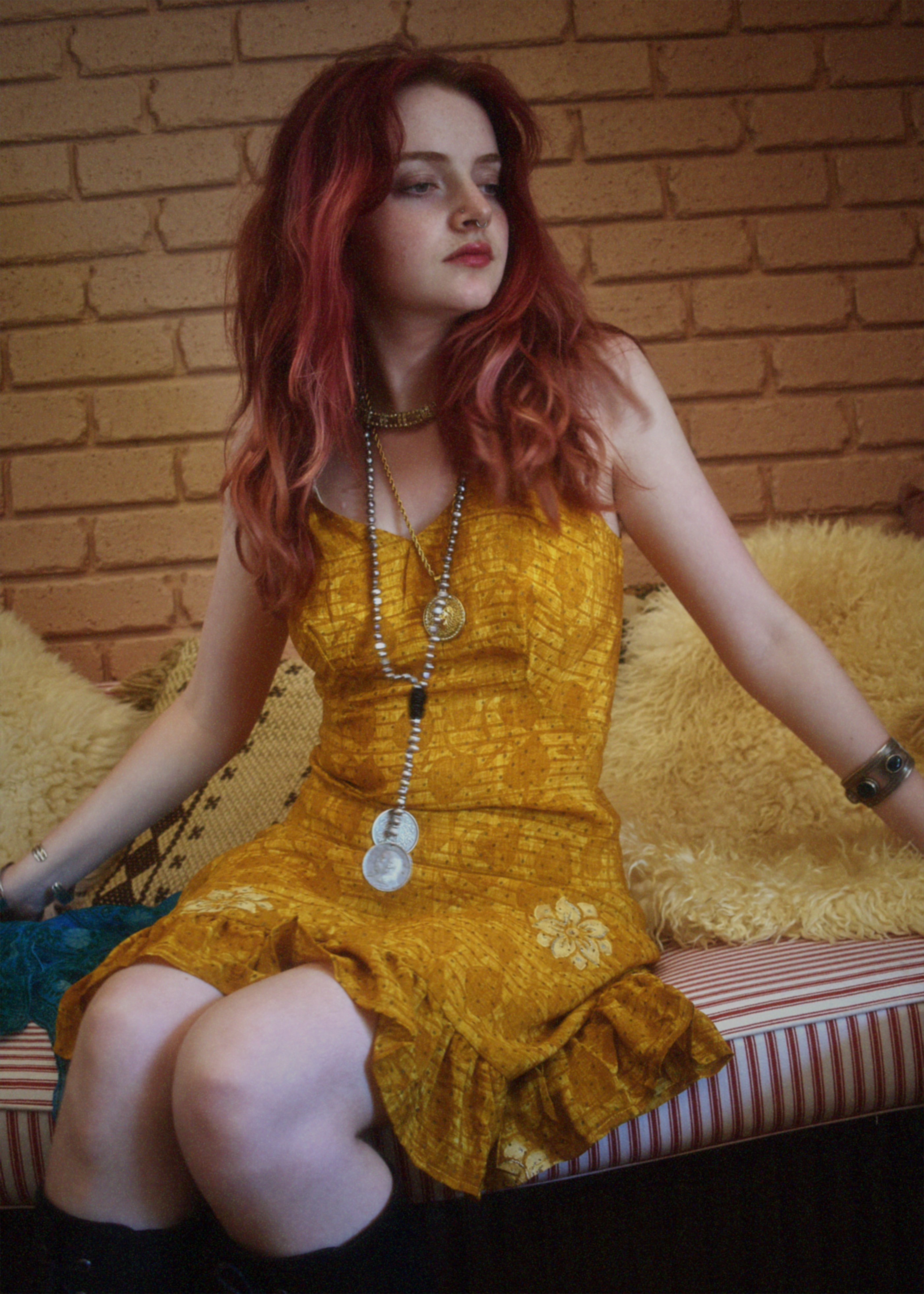Rumex Silk Slip Dress ~ Honey XL