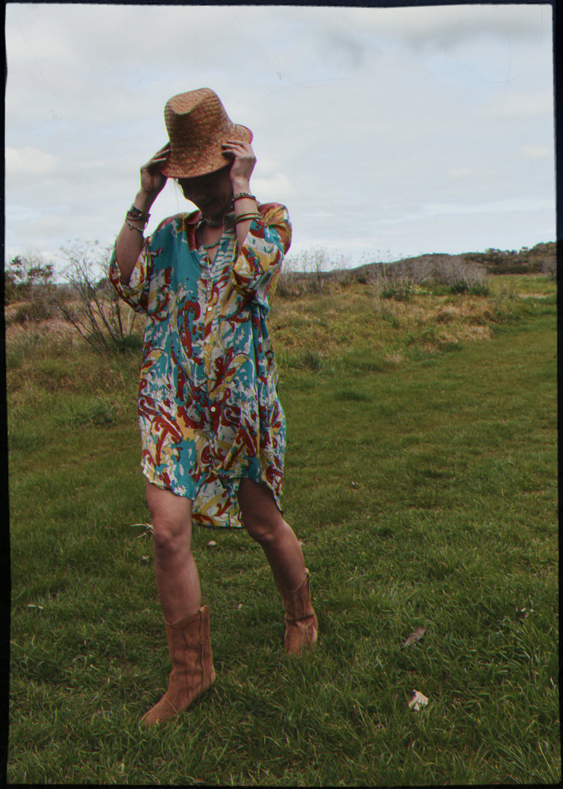 Astralagus Silk Crepe Oversized Shirt ~ Maui