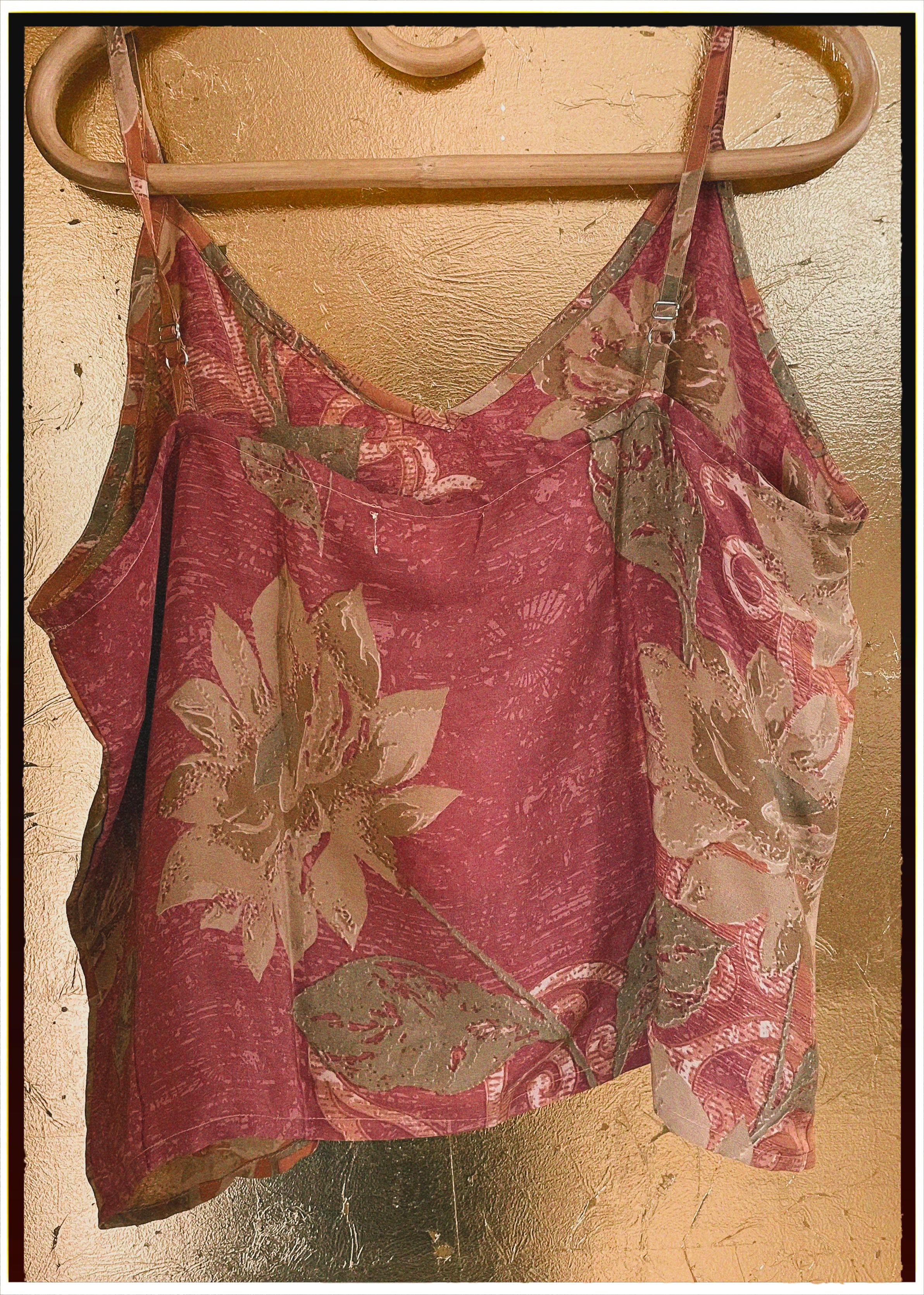 Reseda Silk Crepe Camisole Top ~ Cinnamon XL