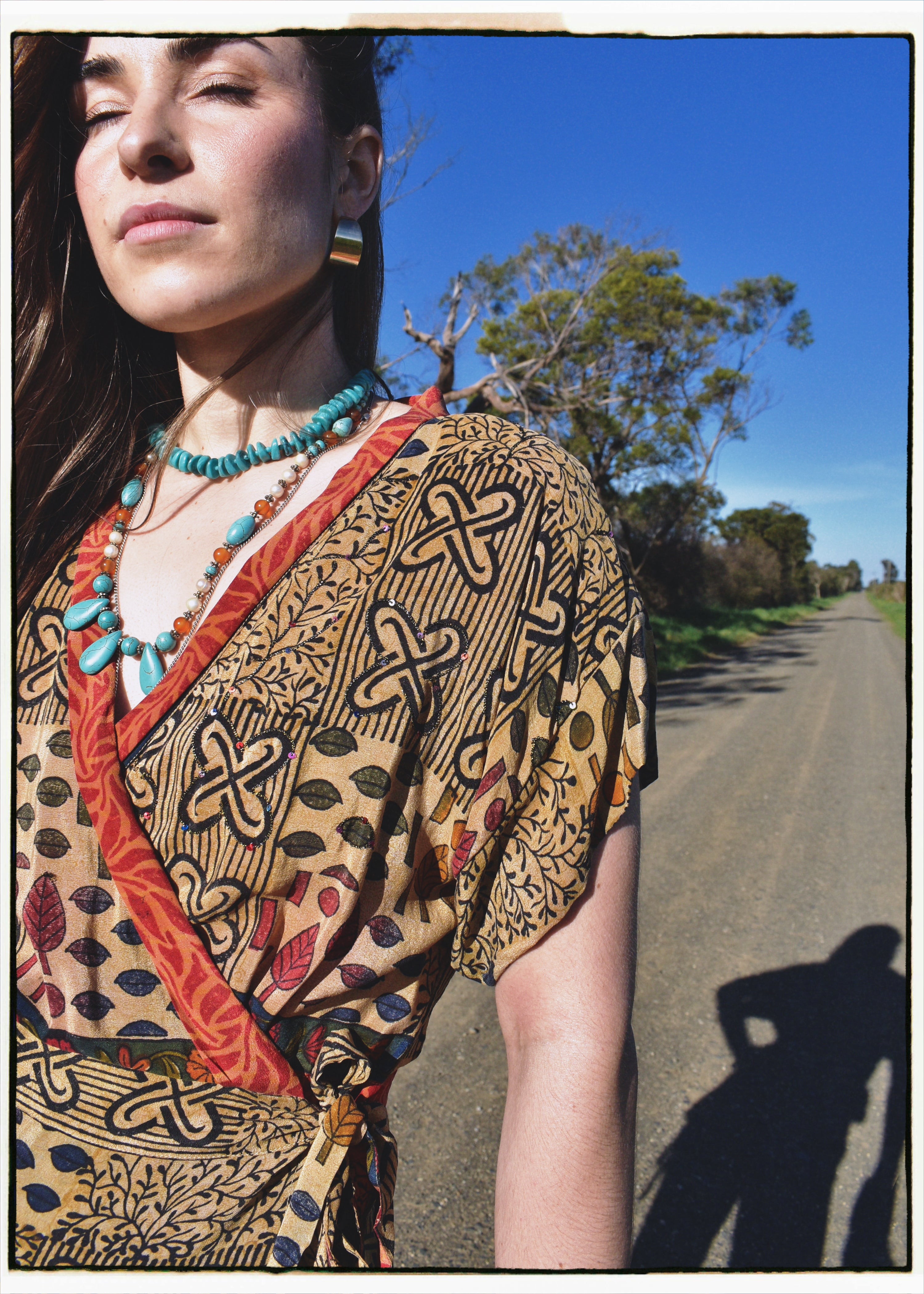 Bassia Silk Crepe Cross Tie Front Blouse ~ Novelle S