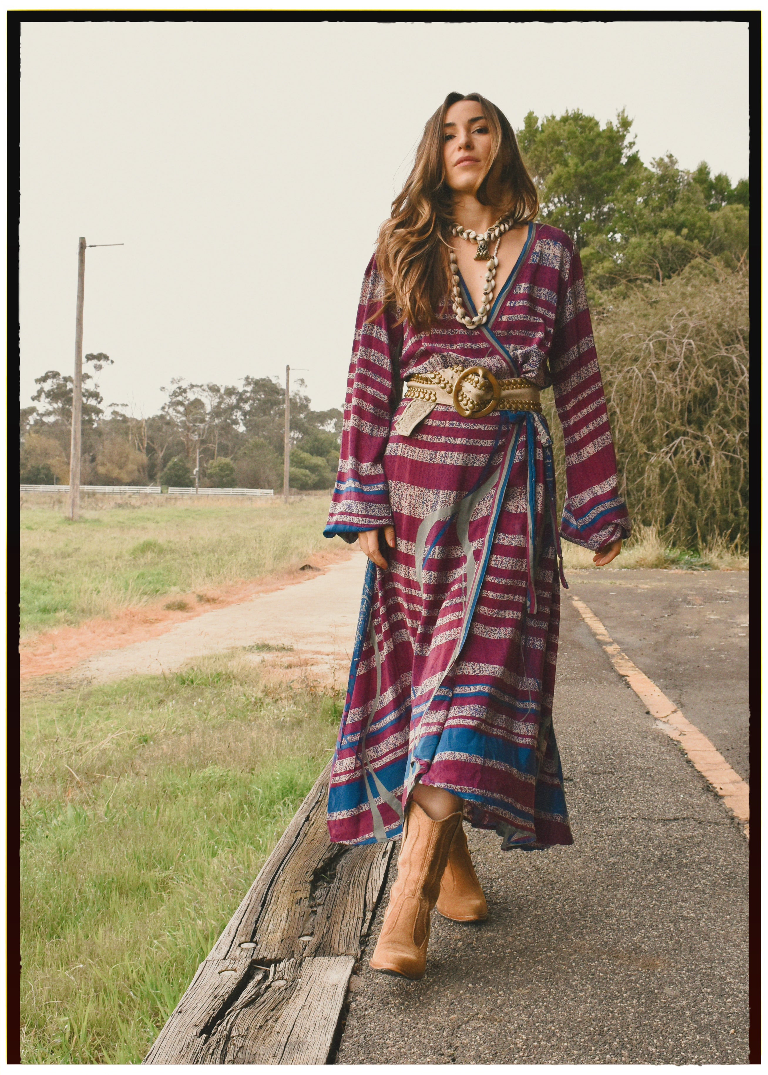Caladium Silk Wrap Dress ~ Mauve S
