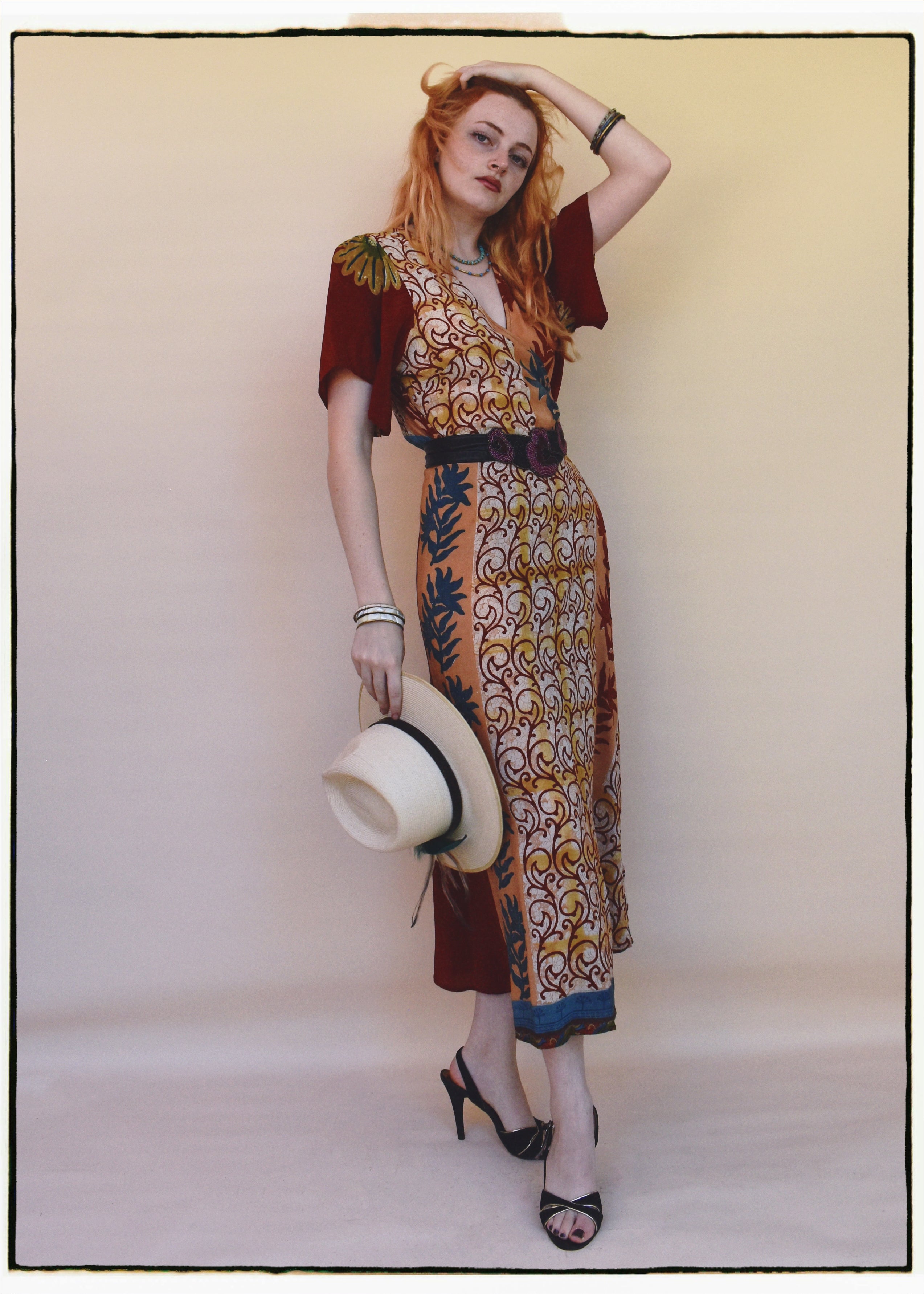 Liatris Silk Crepe Flutter Sleeve Wrap Dress ~ Cordyalis L