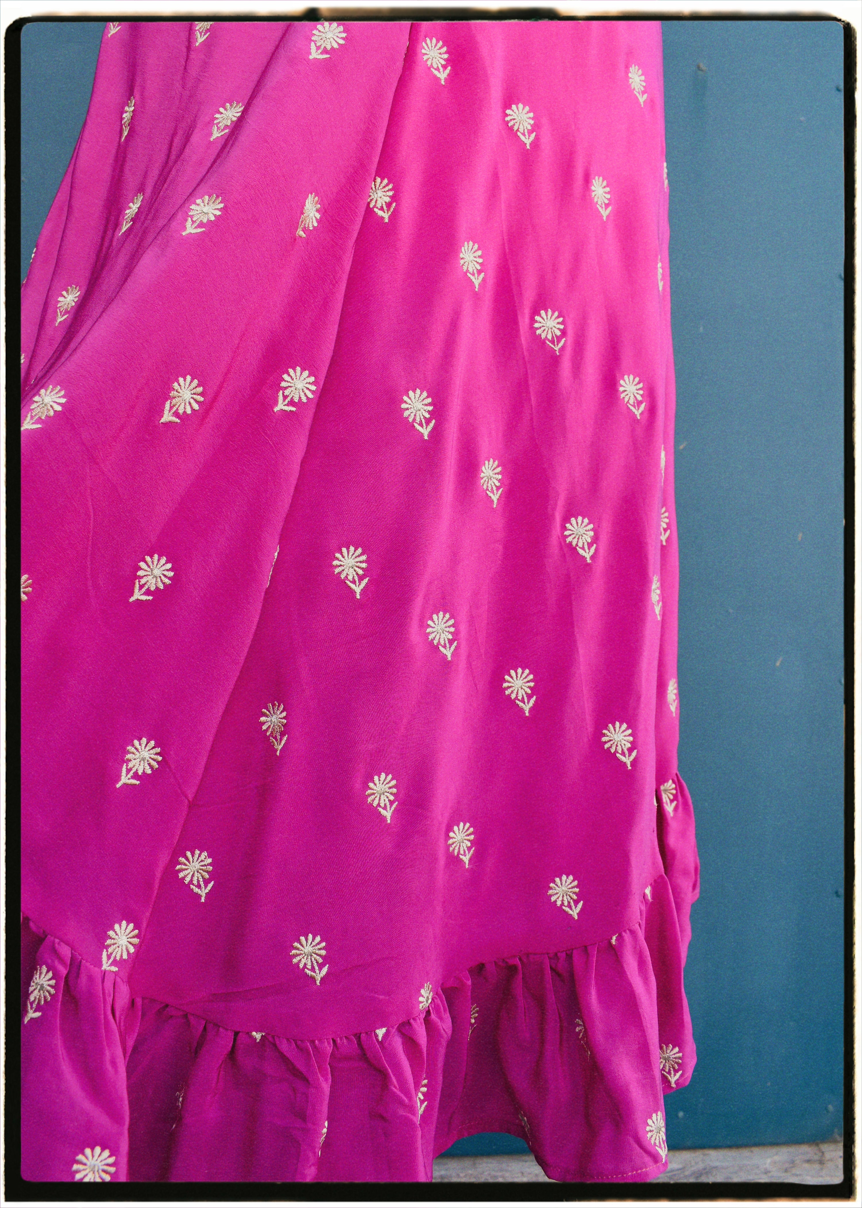 Rumex Silk Slip Dress ~ Magenta Haze L