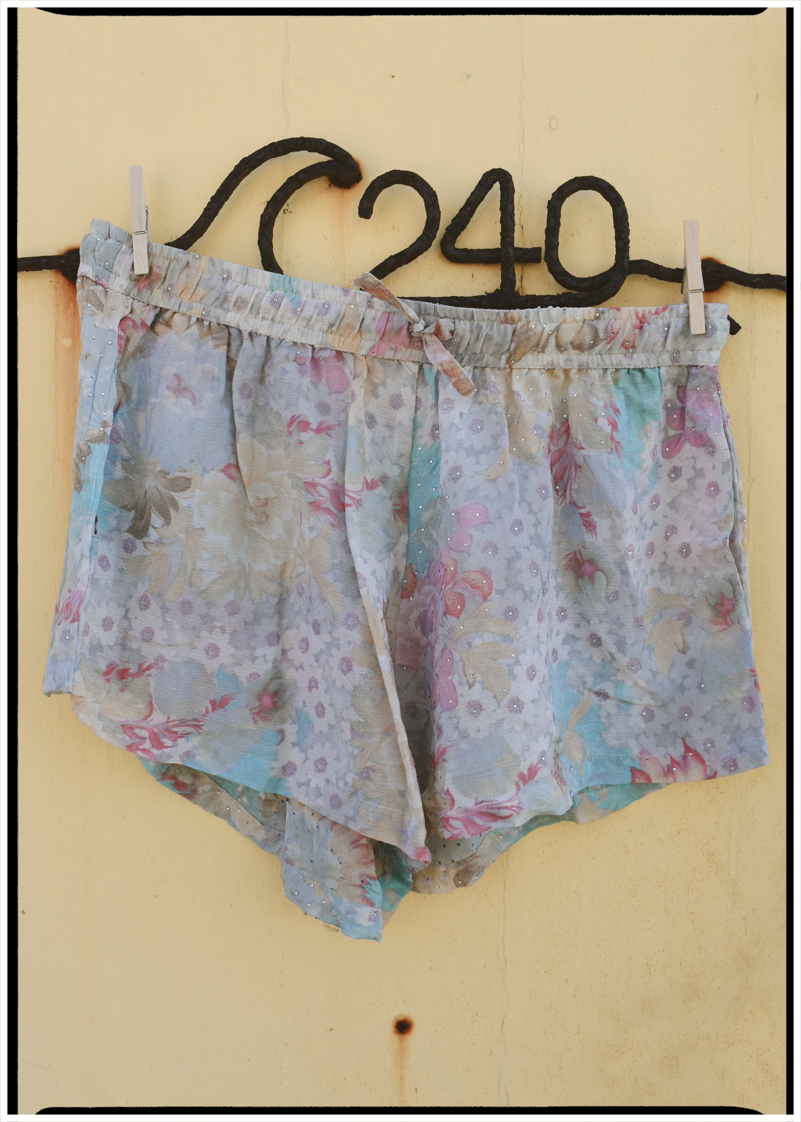 Fumaria Silk Shorts ~ Azzurrine XL