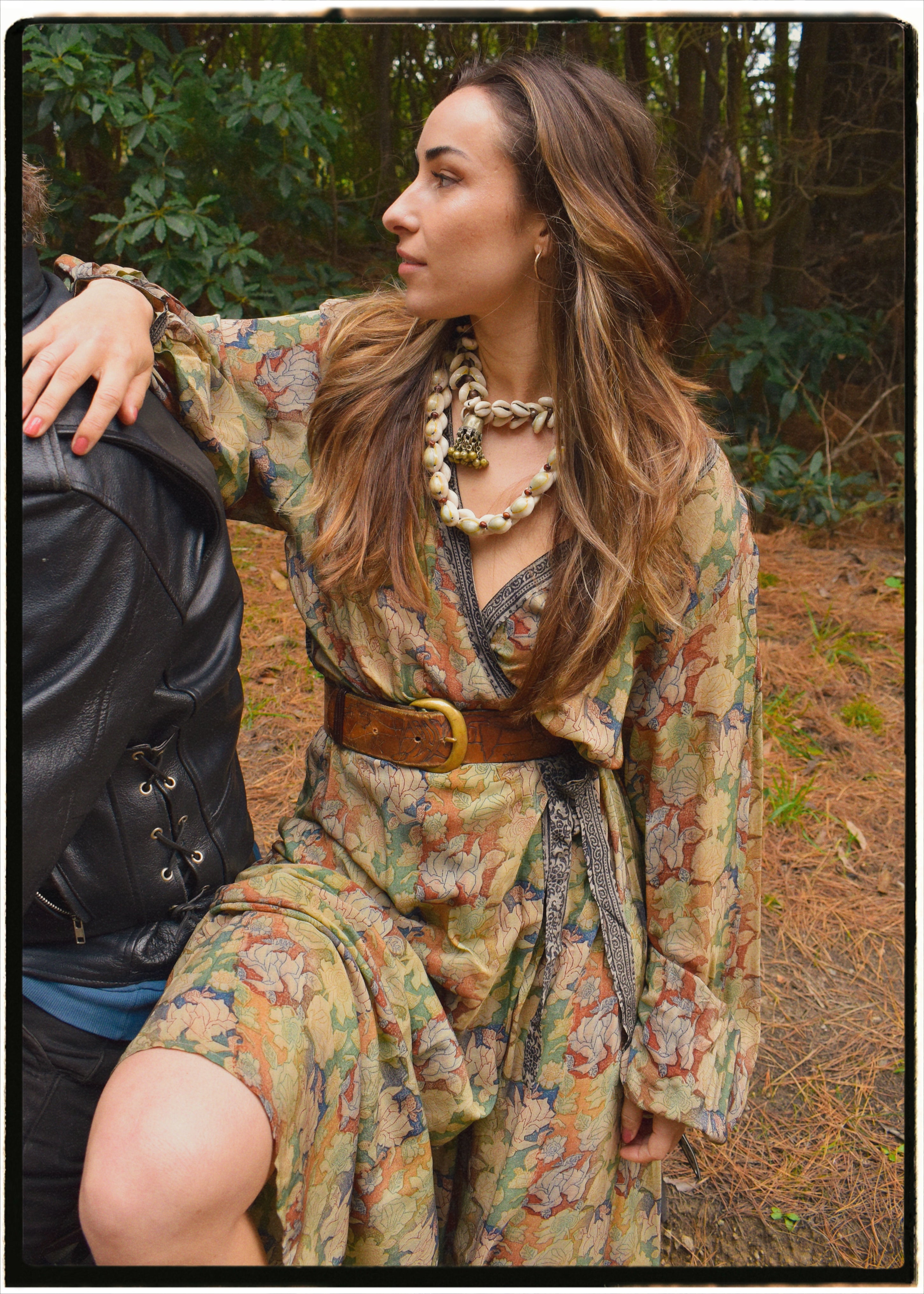 Caladium Wrap Silk Dress ~ Myristica XL