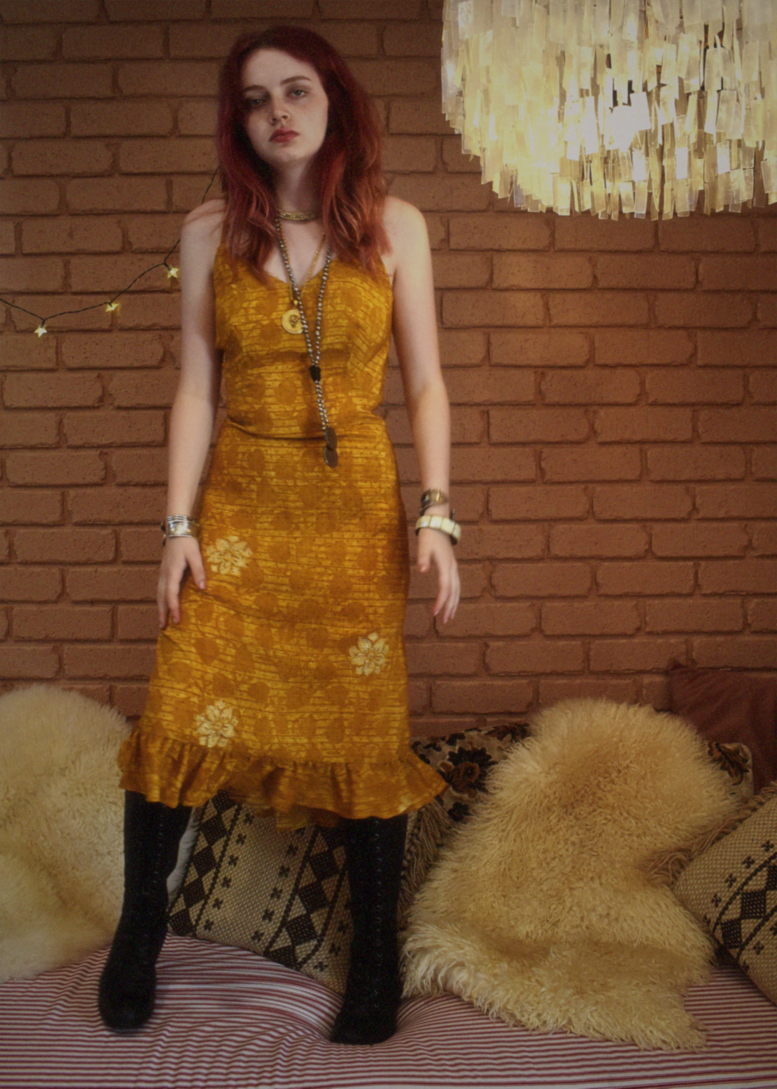 Rumex Silk Slip Dress ~ Honey XL