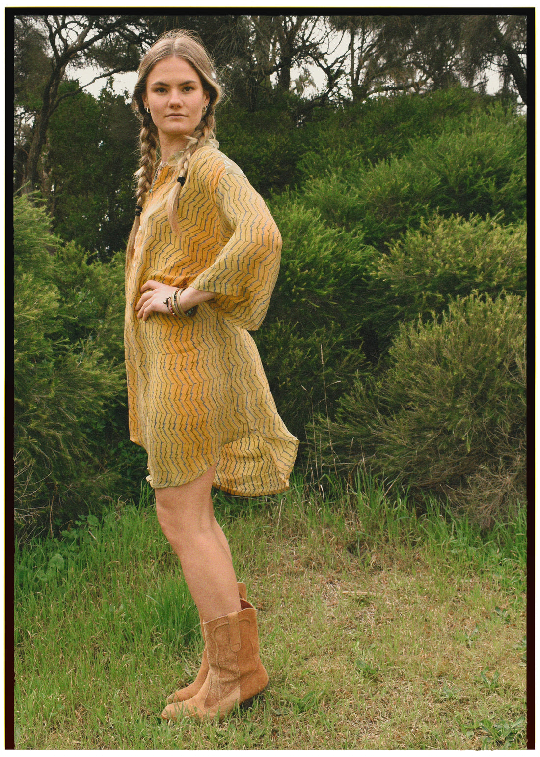 Astralagus Silk Crepe Oversized Shirt ~ Tawny Gold