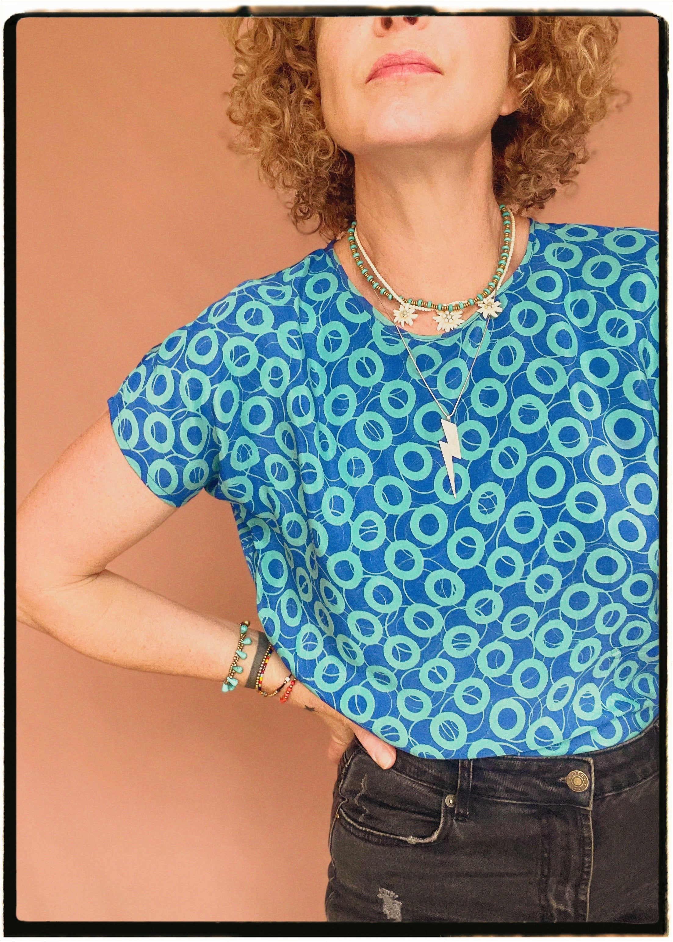 Viola Silk Crepe T-Shirt ~ Danube S