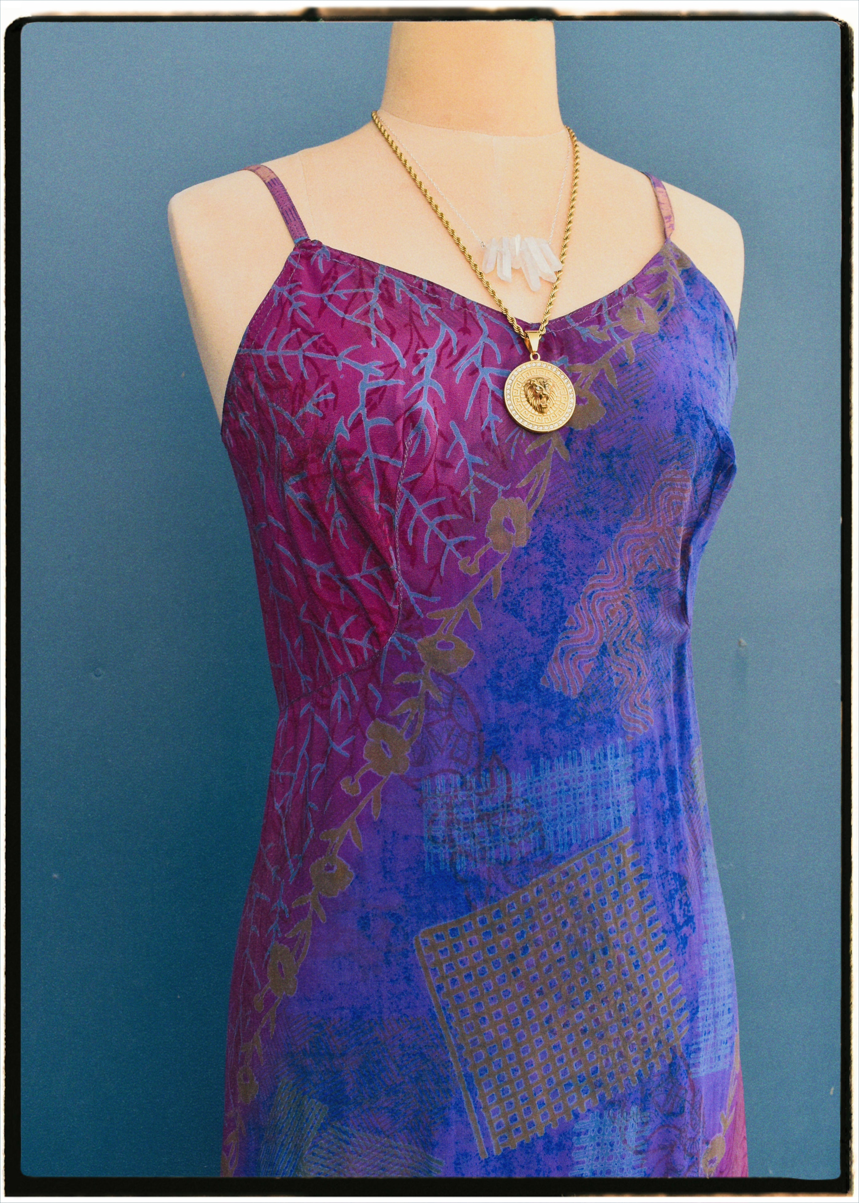 Rumex Silk Slip Dress ~ Hollyhock L