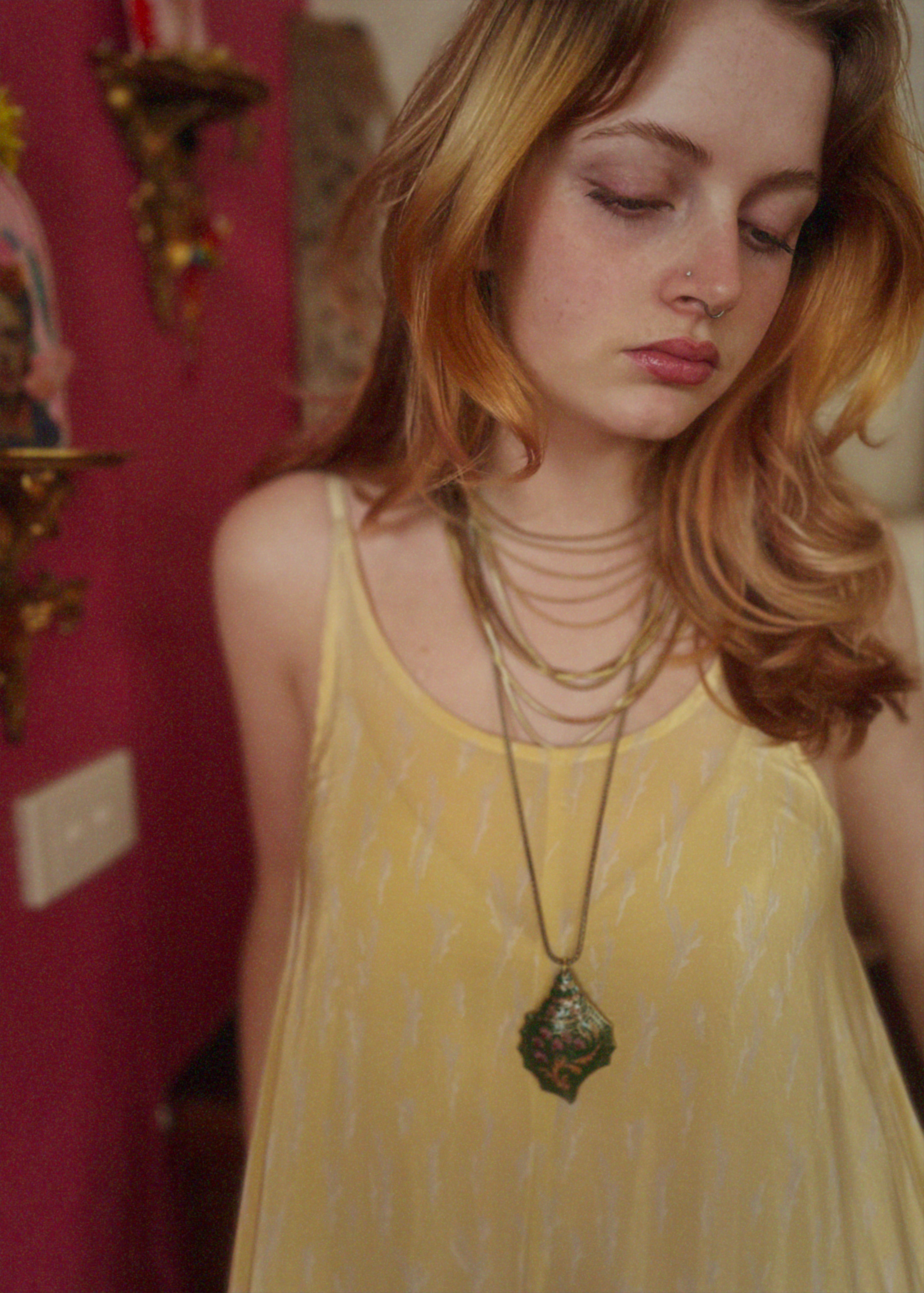 Eustoma Silk Crepe Swing Maxi Dress ~ Butter M