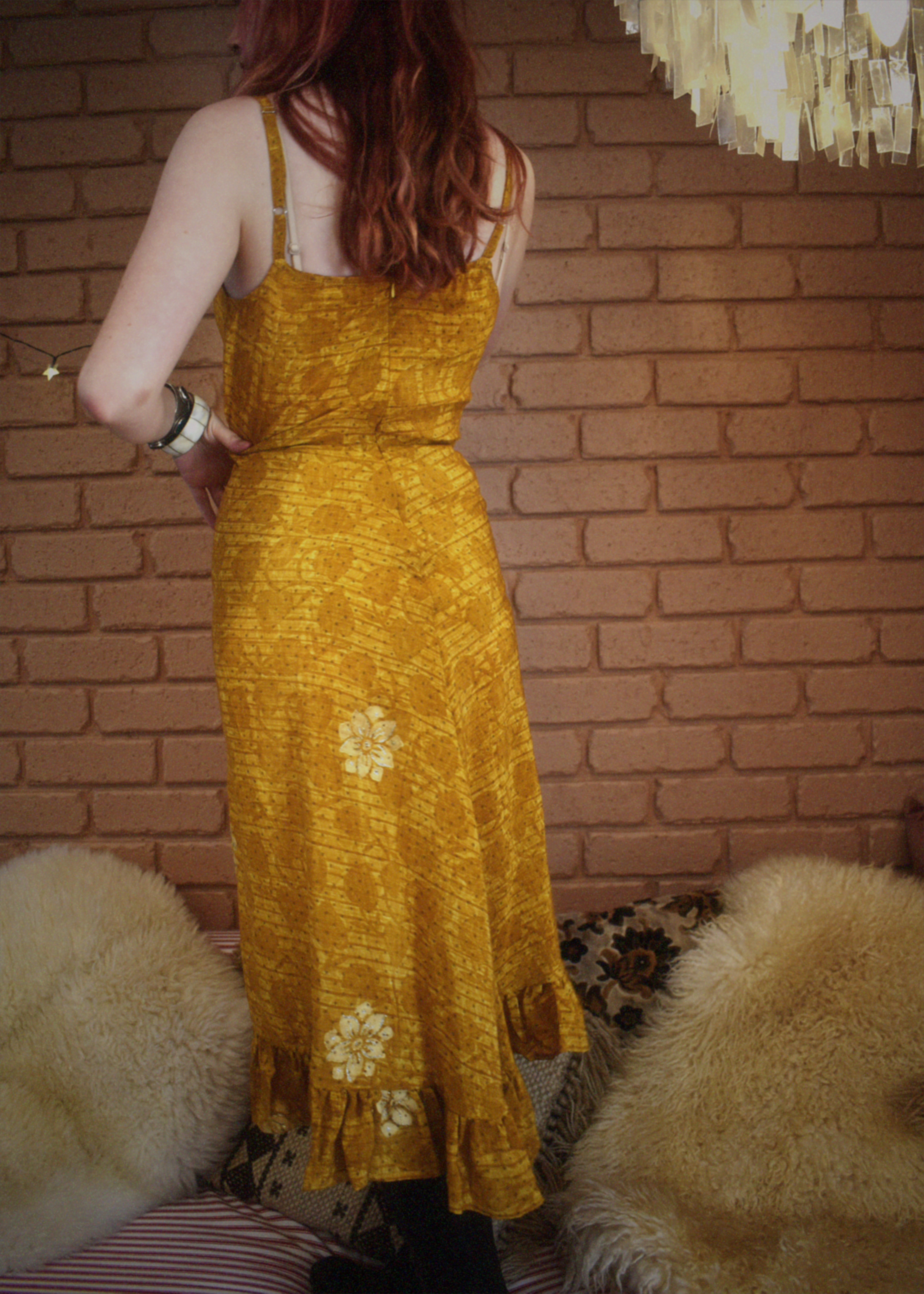 Rumex Silk Slip Dress ~ Honey XL