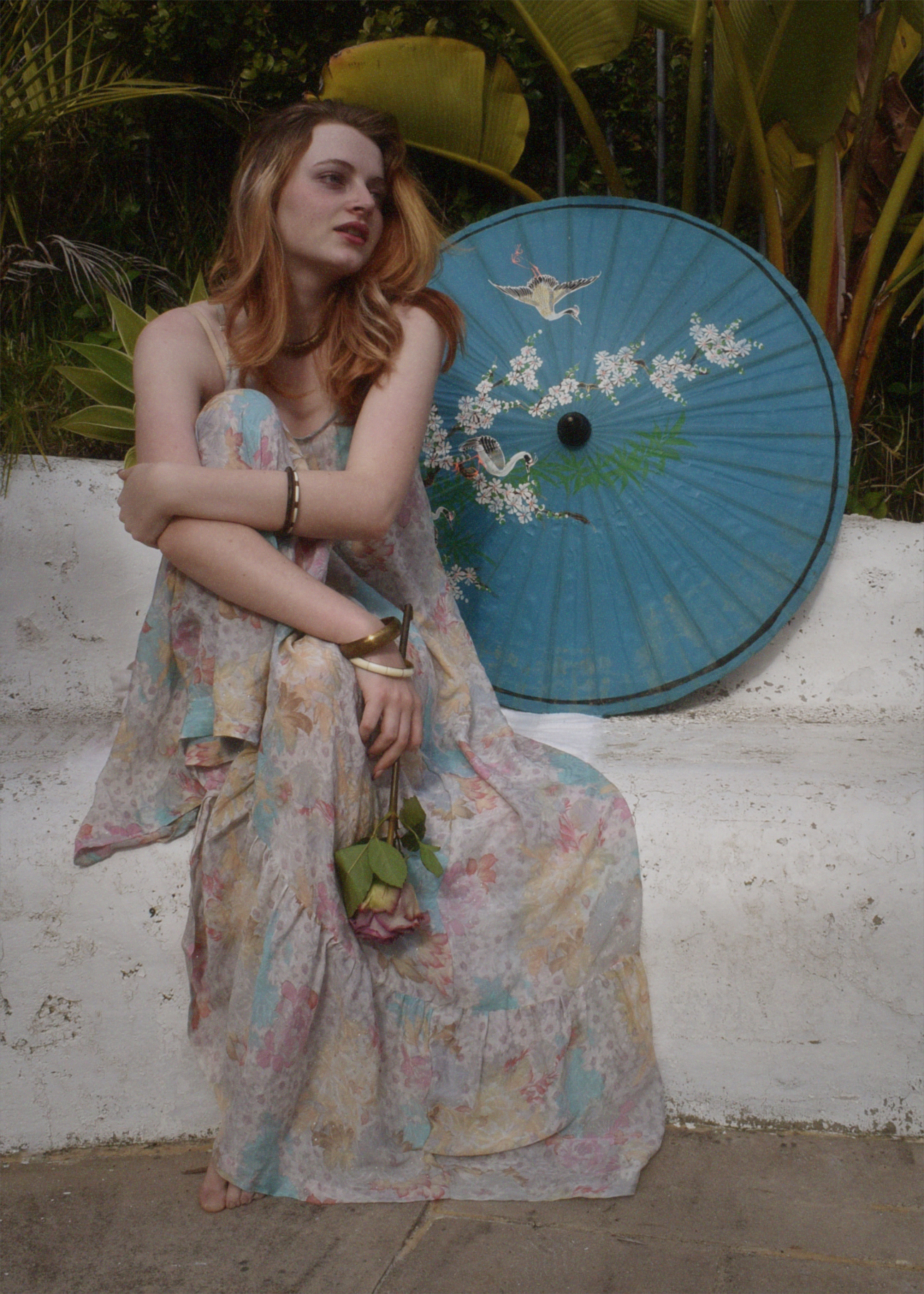 Eustoma Silk Crepe Swing Maxi Dress ~ Laurel L