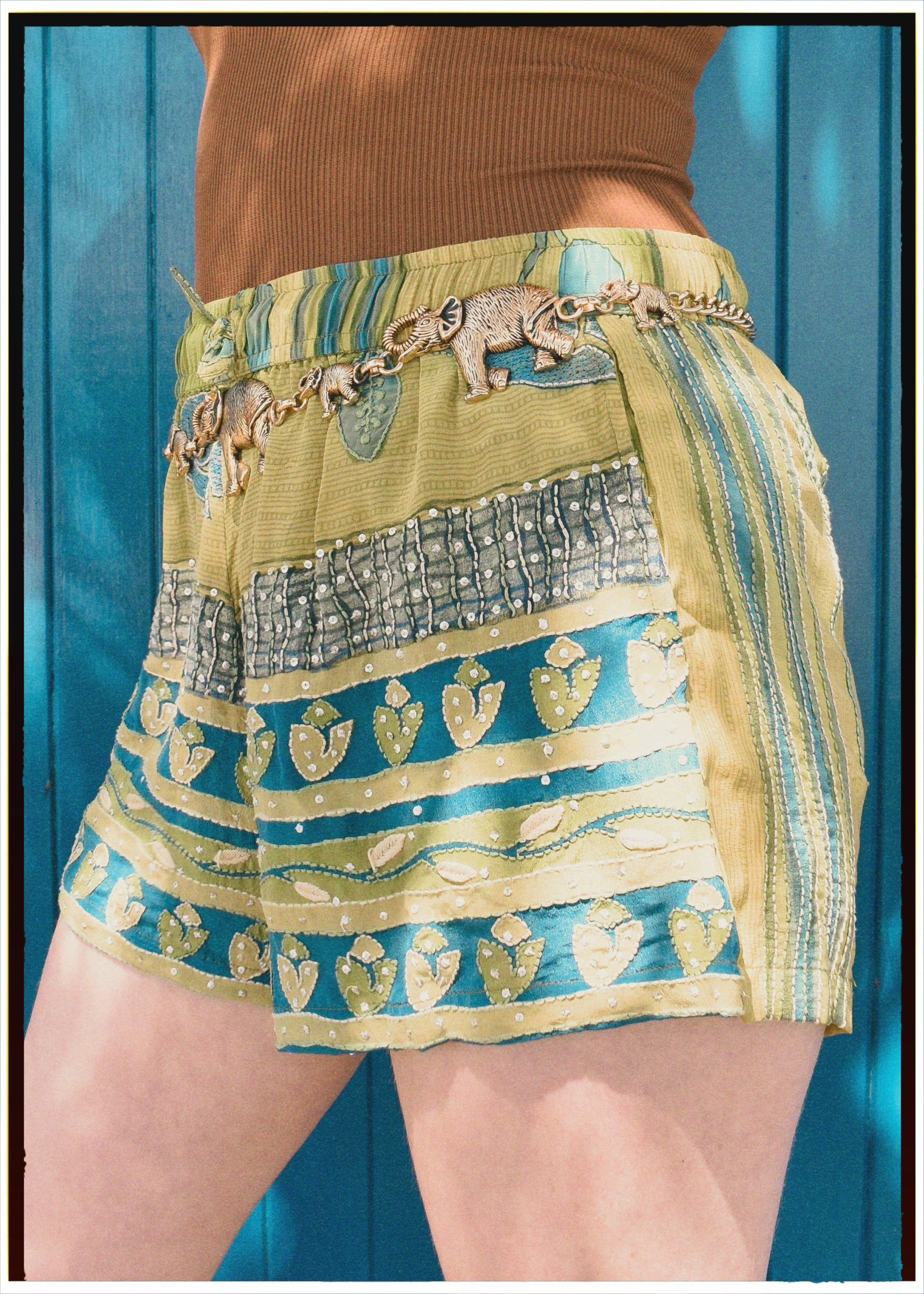Fumaria Silk Shorts ~ Kantha M