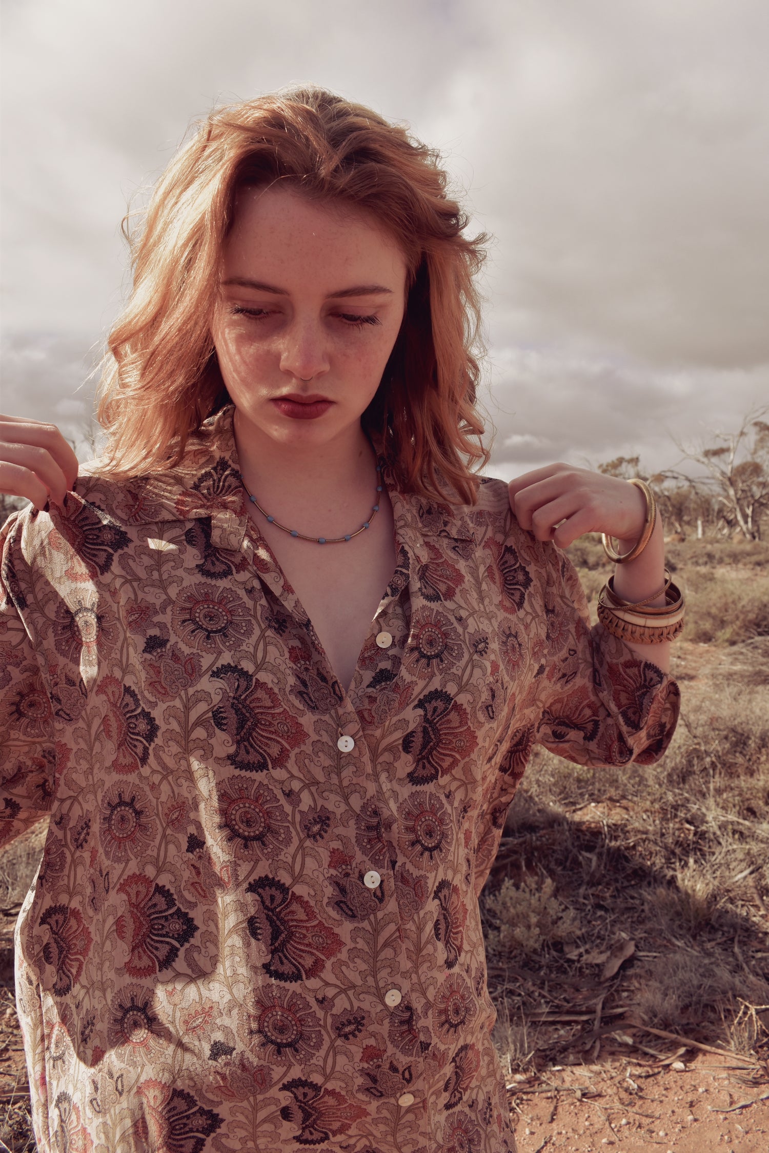 Astralagus Silk Crepe Oversized Shirt