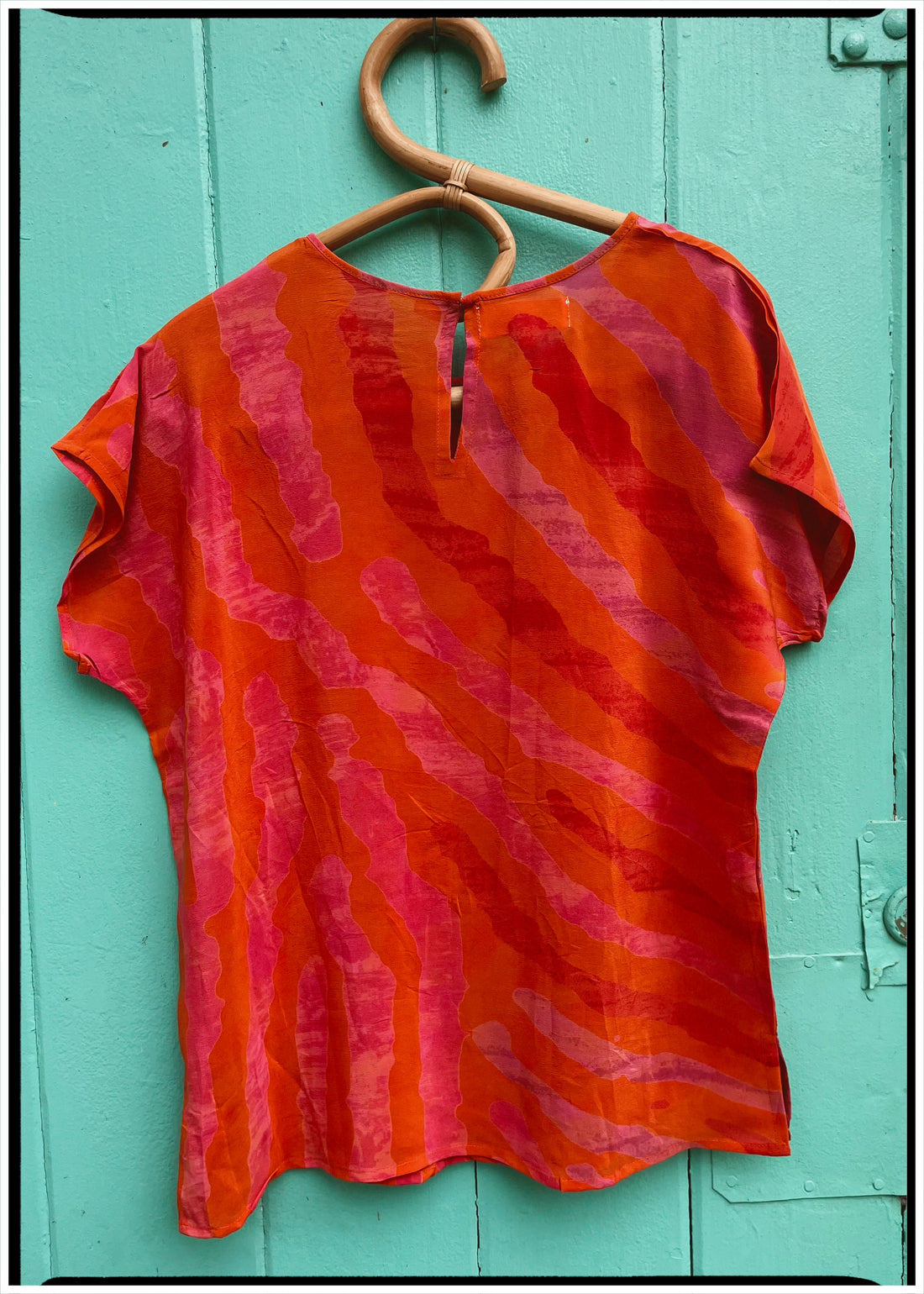 Viola Silk Crepe T-Shirt ~ Flame XS