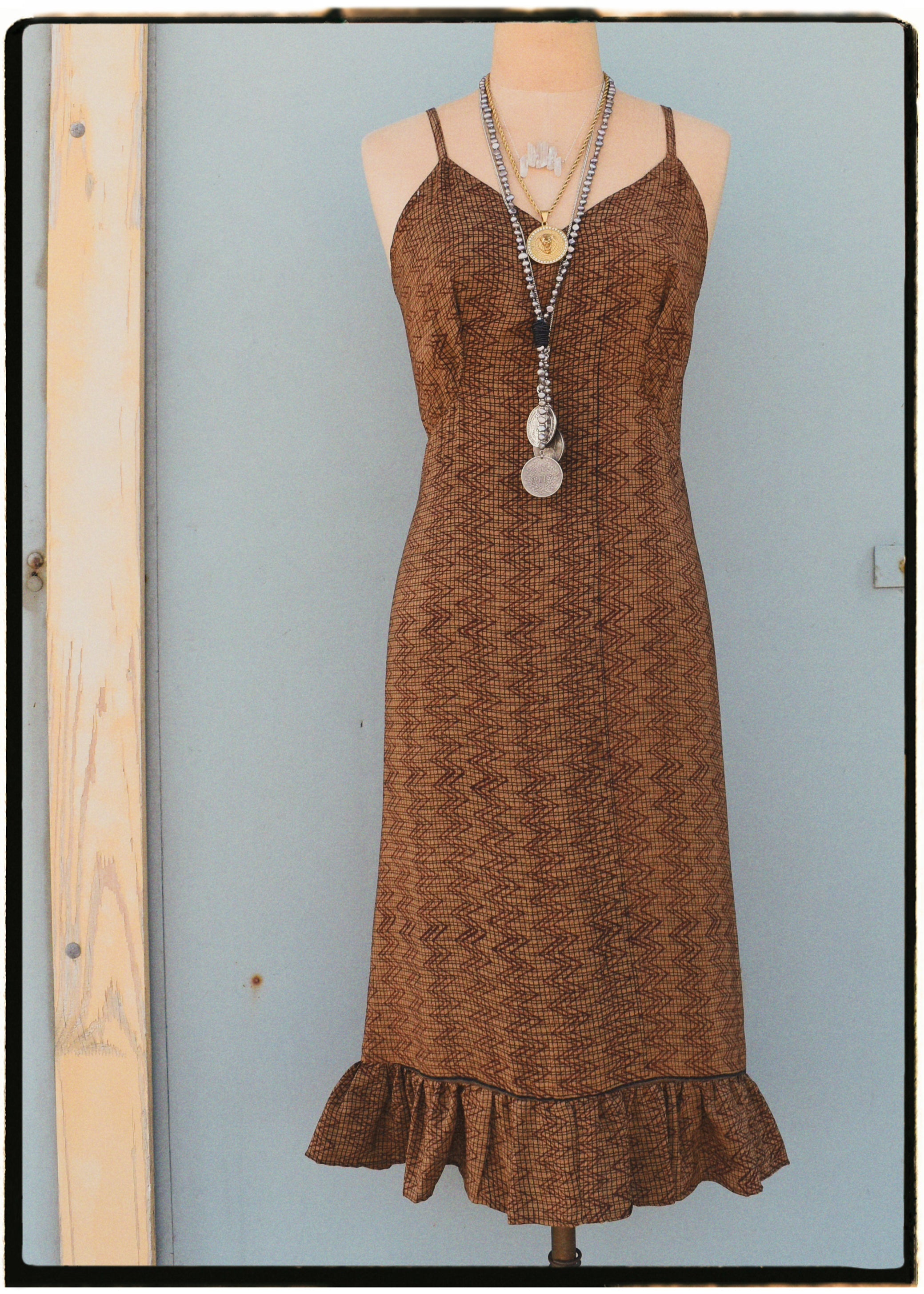 Rumex Silk Slip Dress ~ Barkcloth M
