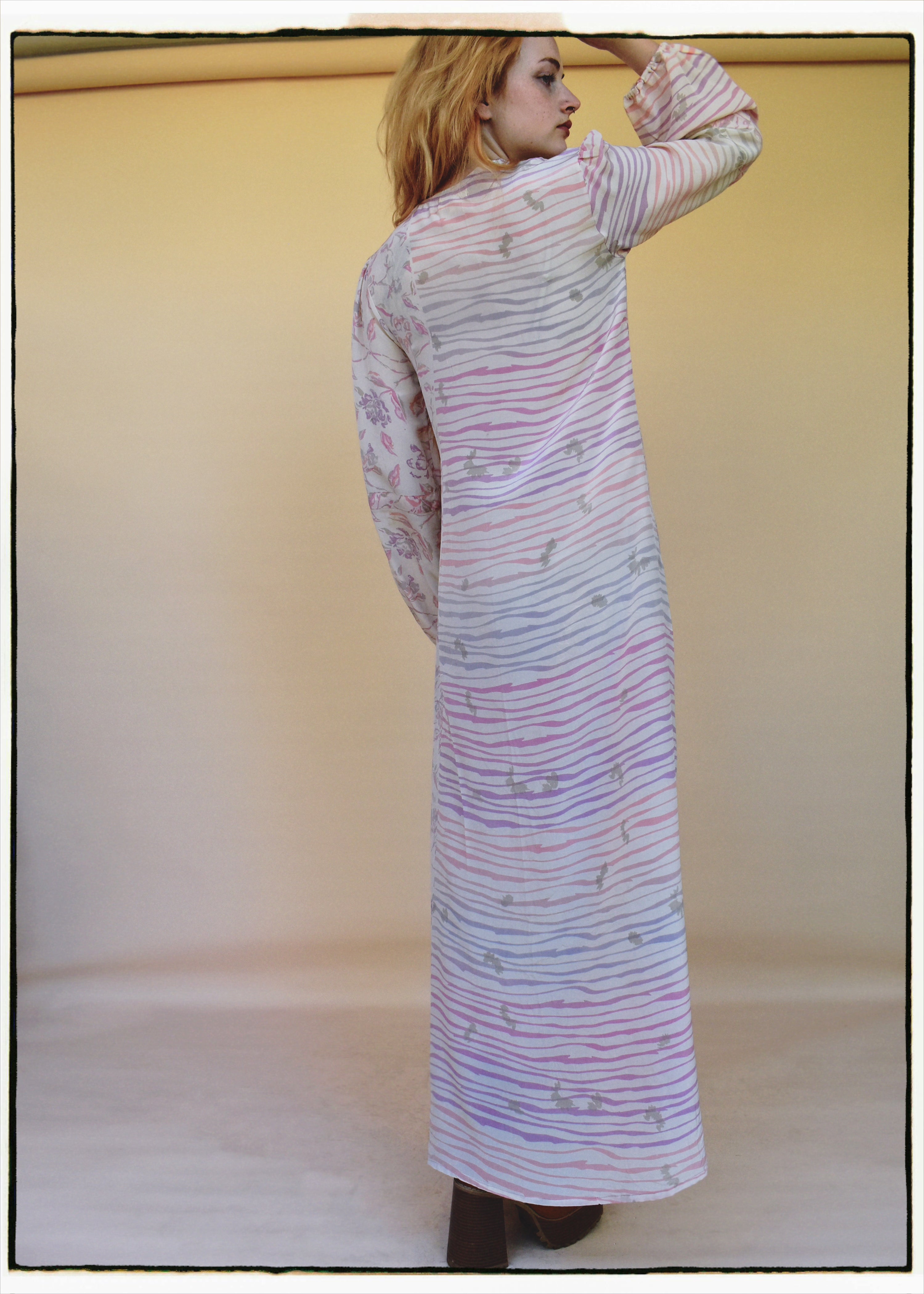 Zea Silk Crepe Kaftan Maxi Dress ~ Ballerina XS