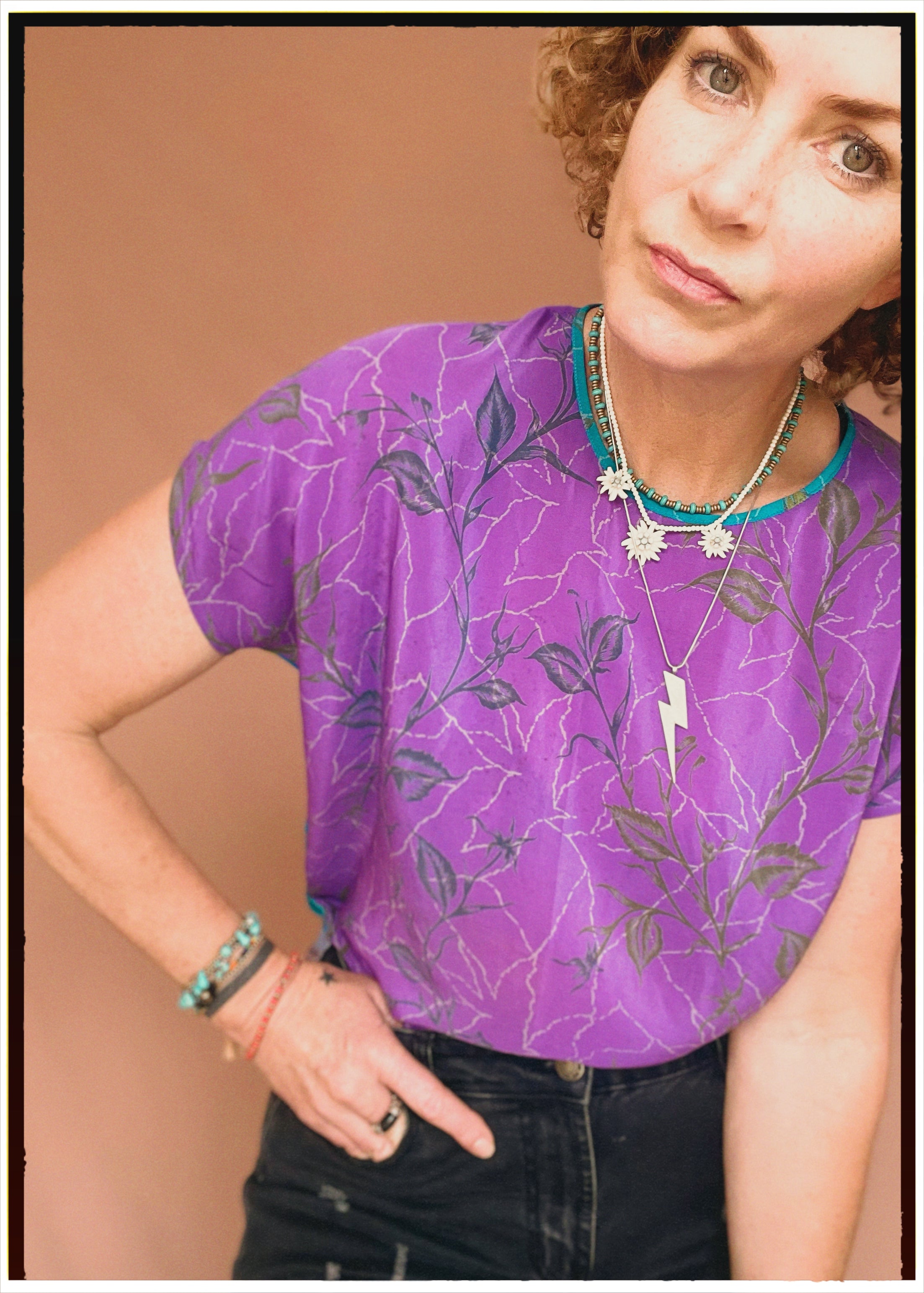 Viola Silk Crepe T-Shirt ~ Lavender S
