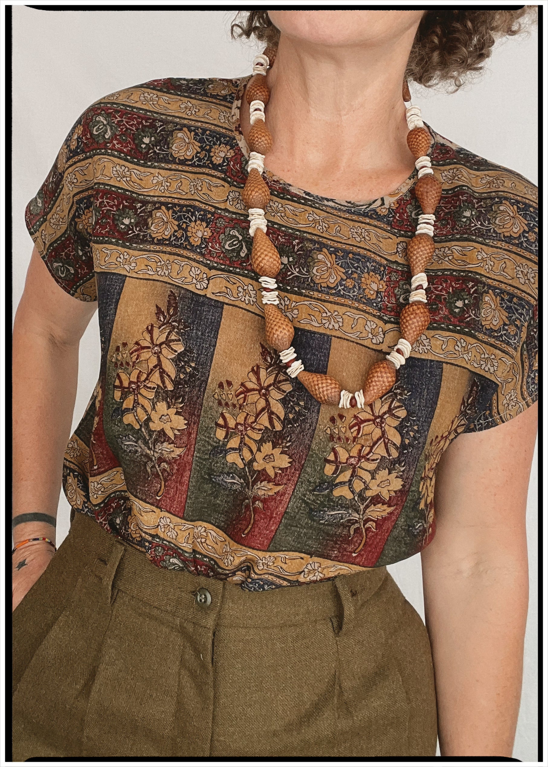 Viola Silk Crepe T-Shirt ~ Leather M