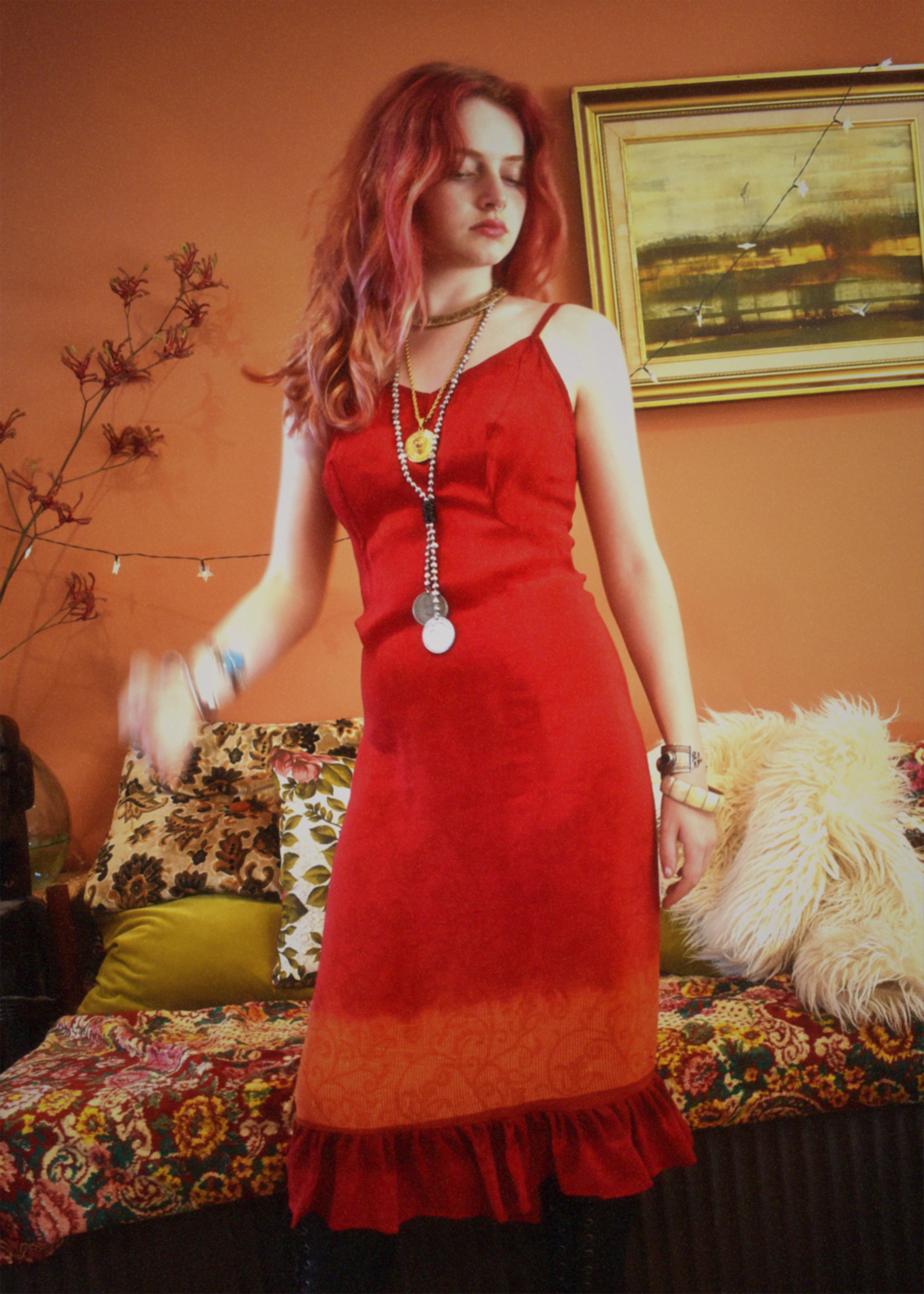 Rumex Silk Slip Dress ~ Toreador XS & XL