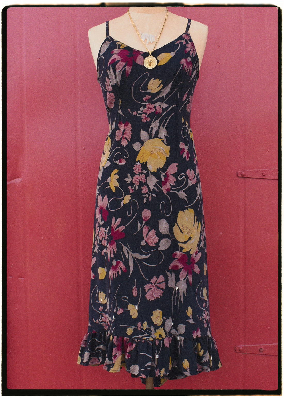 Rumex Silk Slip Dress ~ Midnight S & L