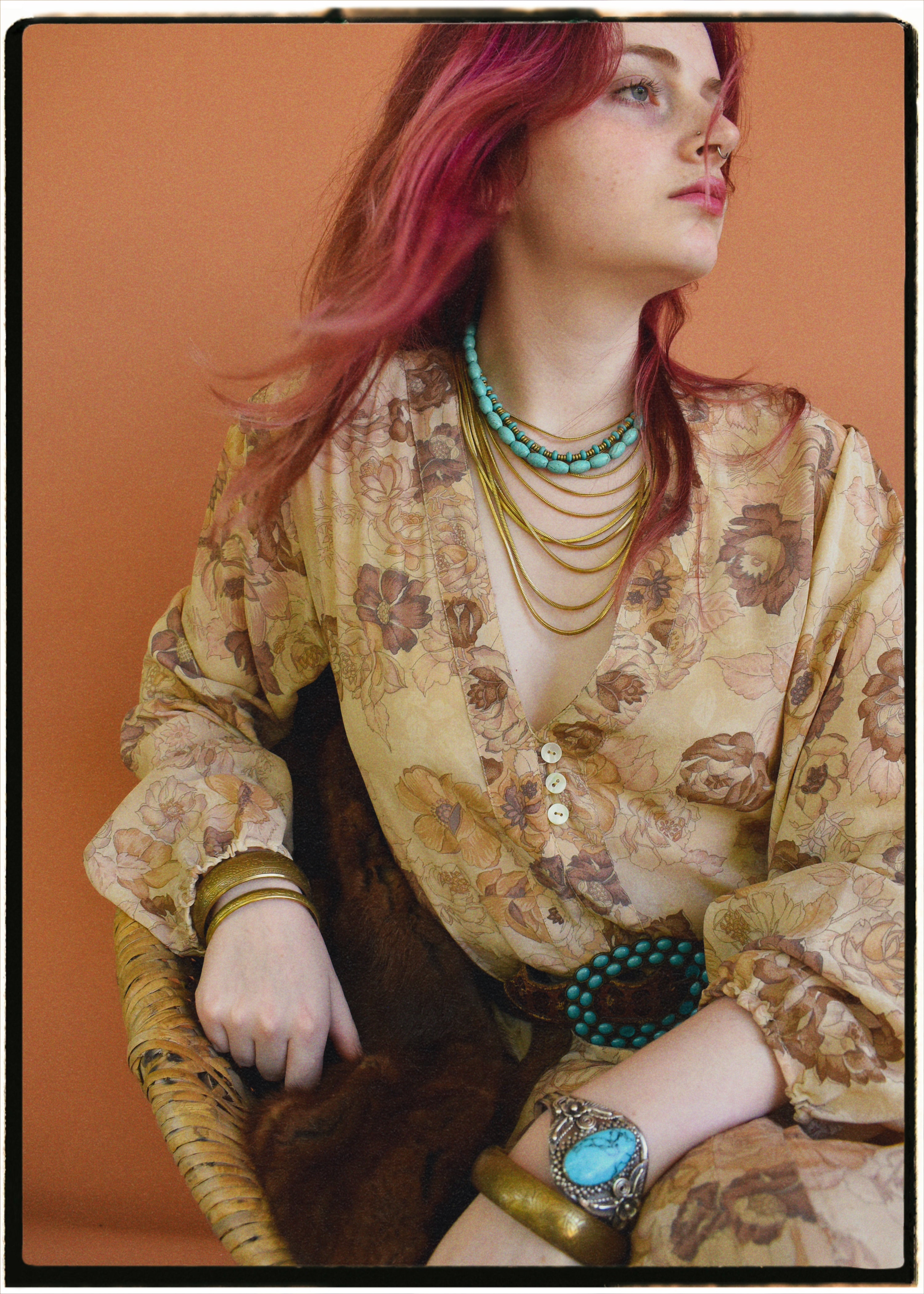 Zea Silk Crepe Kaftan Maxi Dress ~ Flora XS