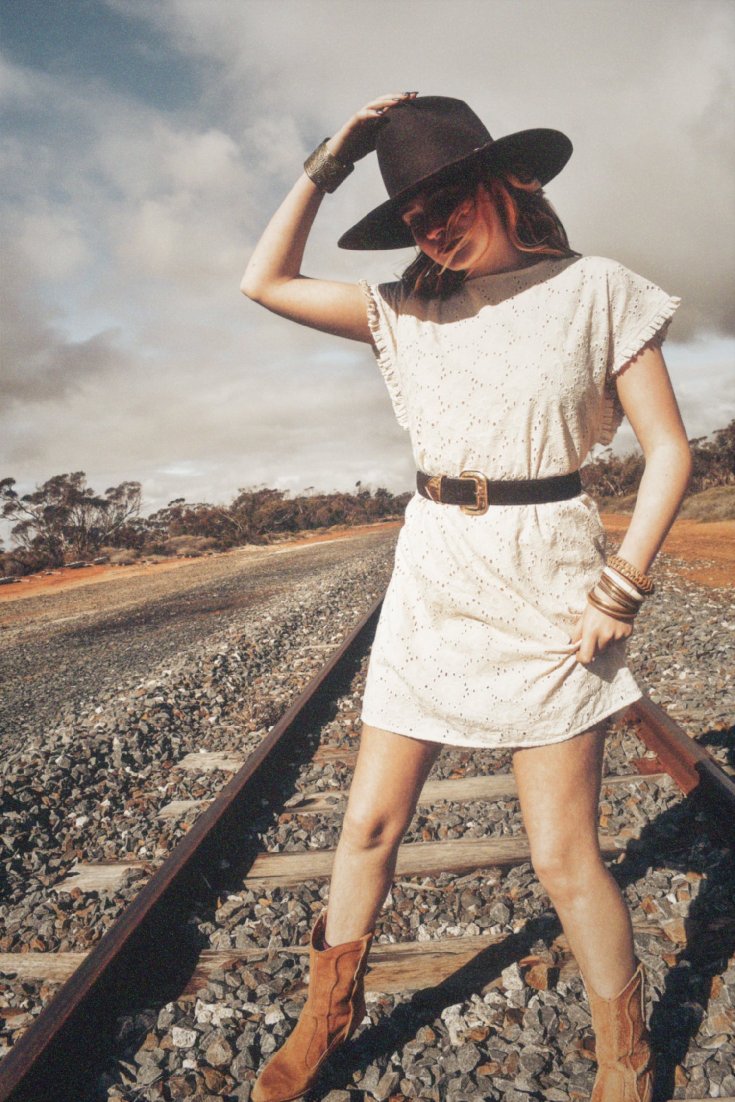 Bursera Schiffli Embroidered Cotton Tunic Dress