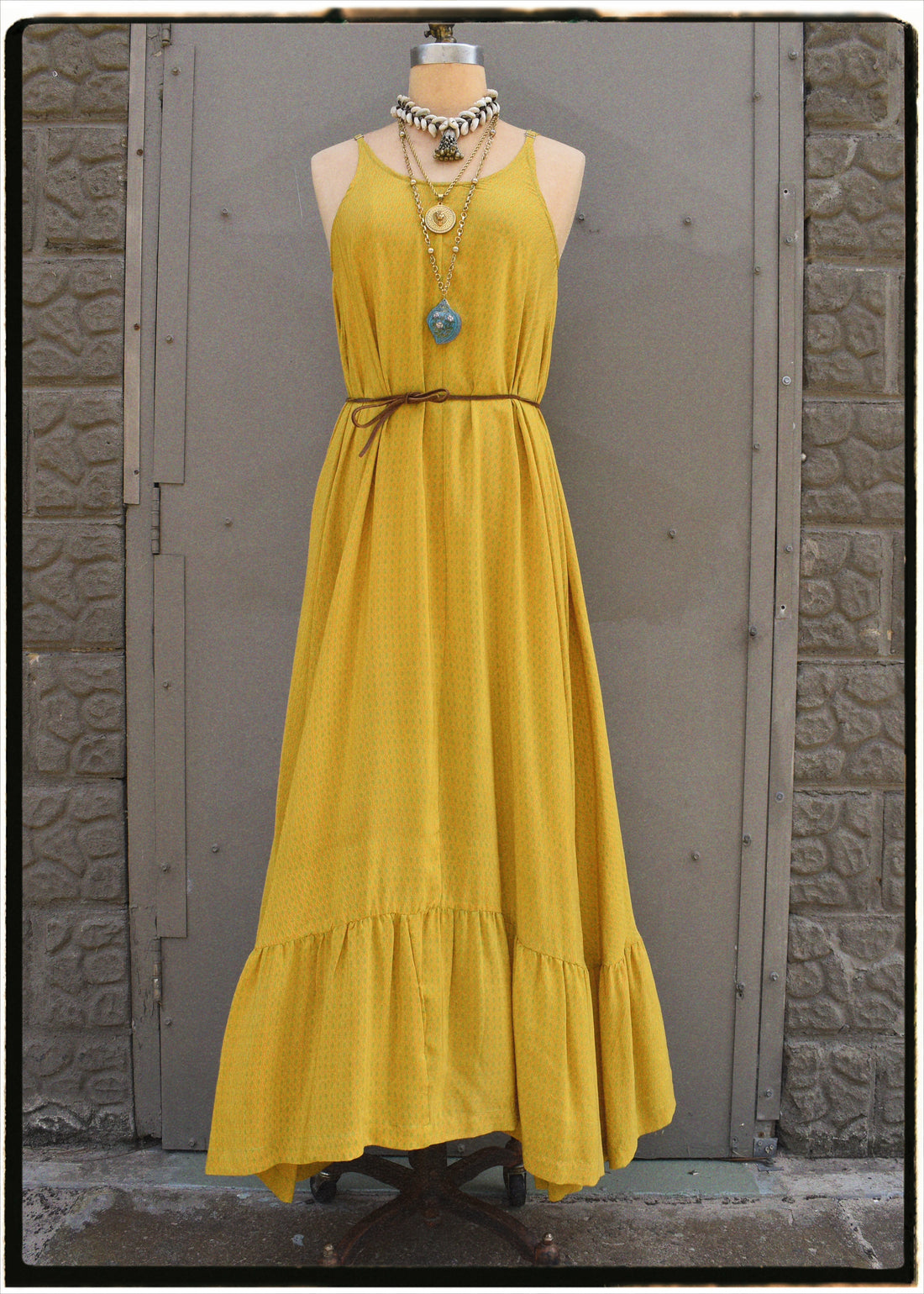 Eustoma Silk Crepe Swing Maxi Dress ~ Snake Eye L