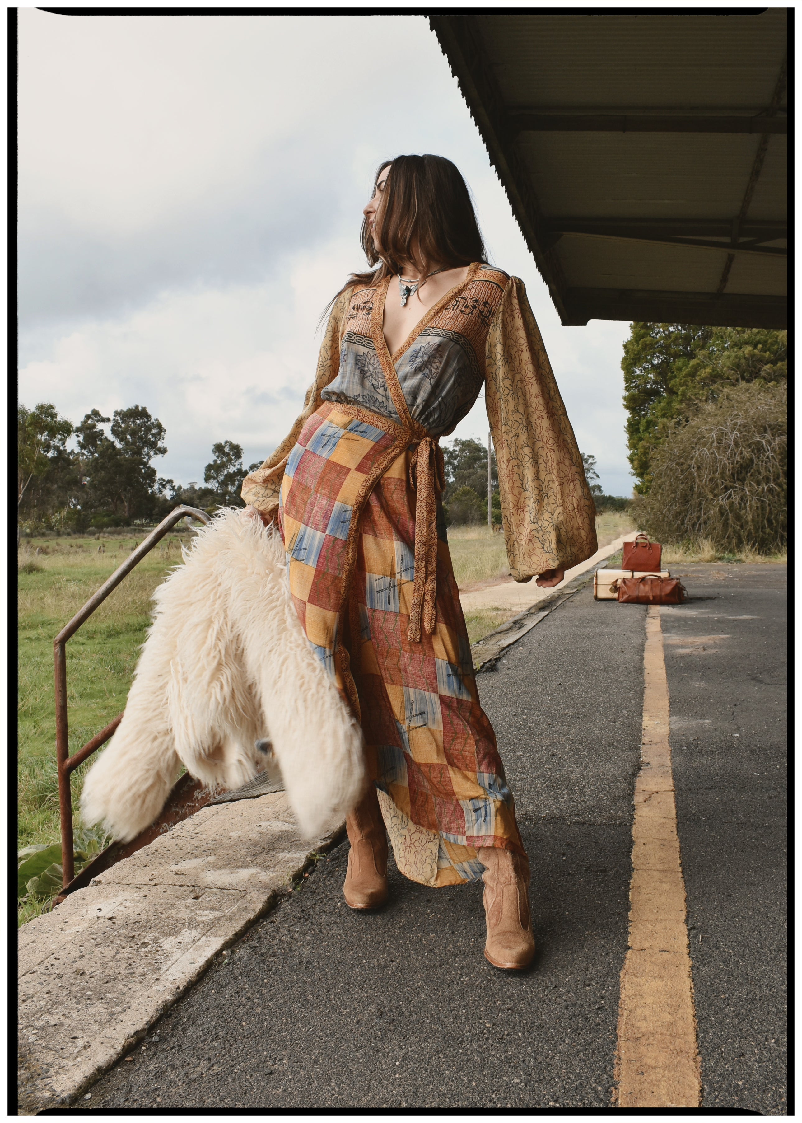 Caladium Silk Wrap Dress ~ Sienna S