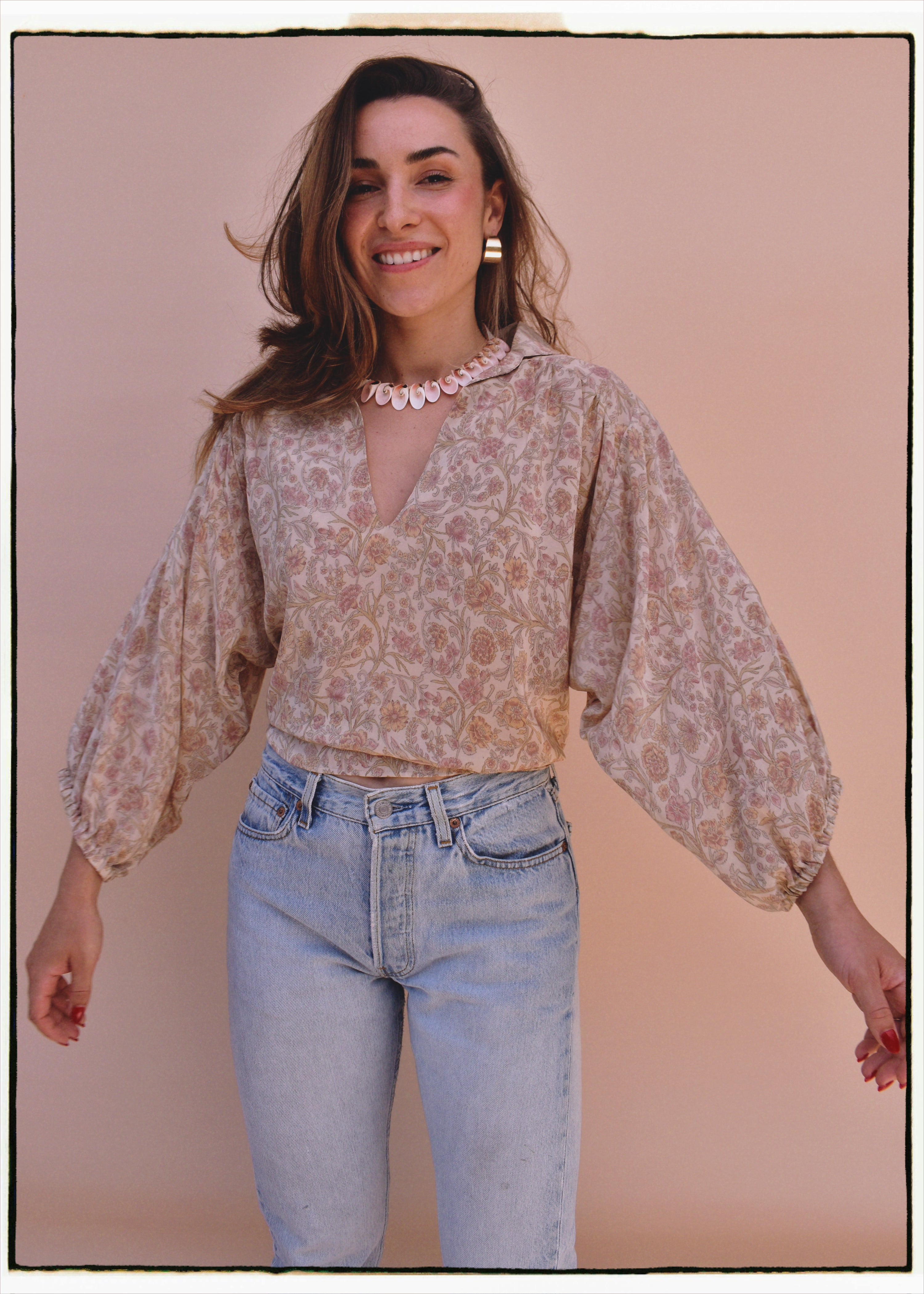 Cleome Silk Crepe Shirt ~ Flora S & L