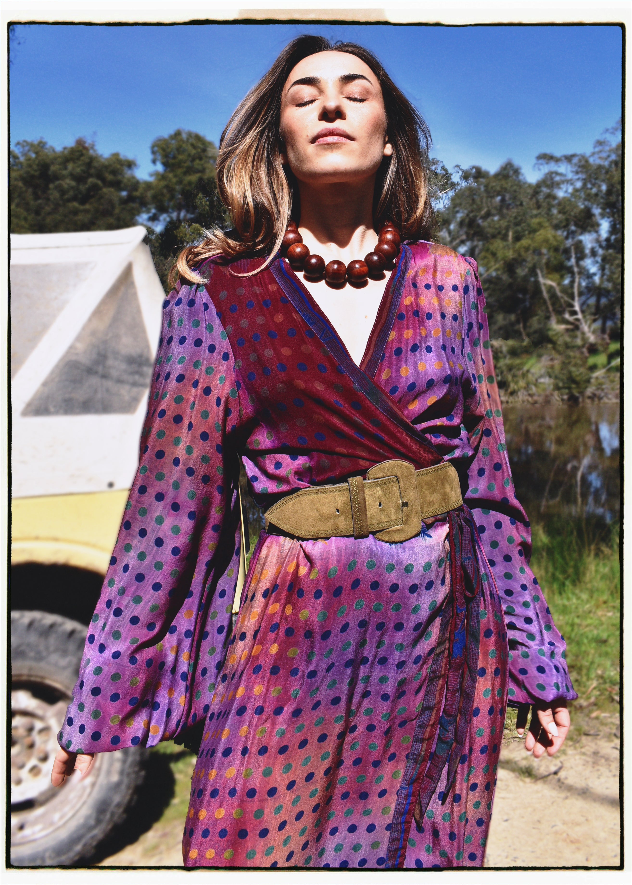 Caladium Wrap Silk Dress ~ Tweed XL