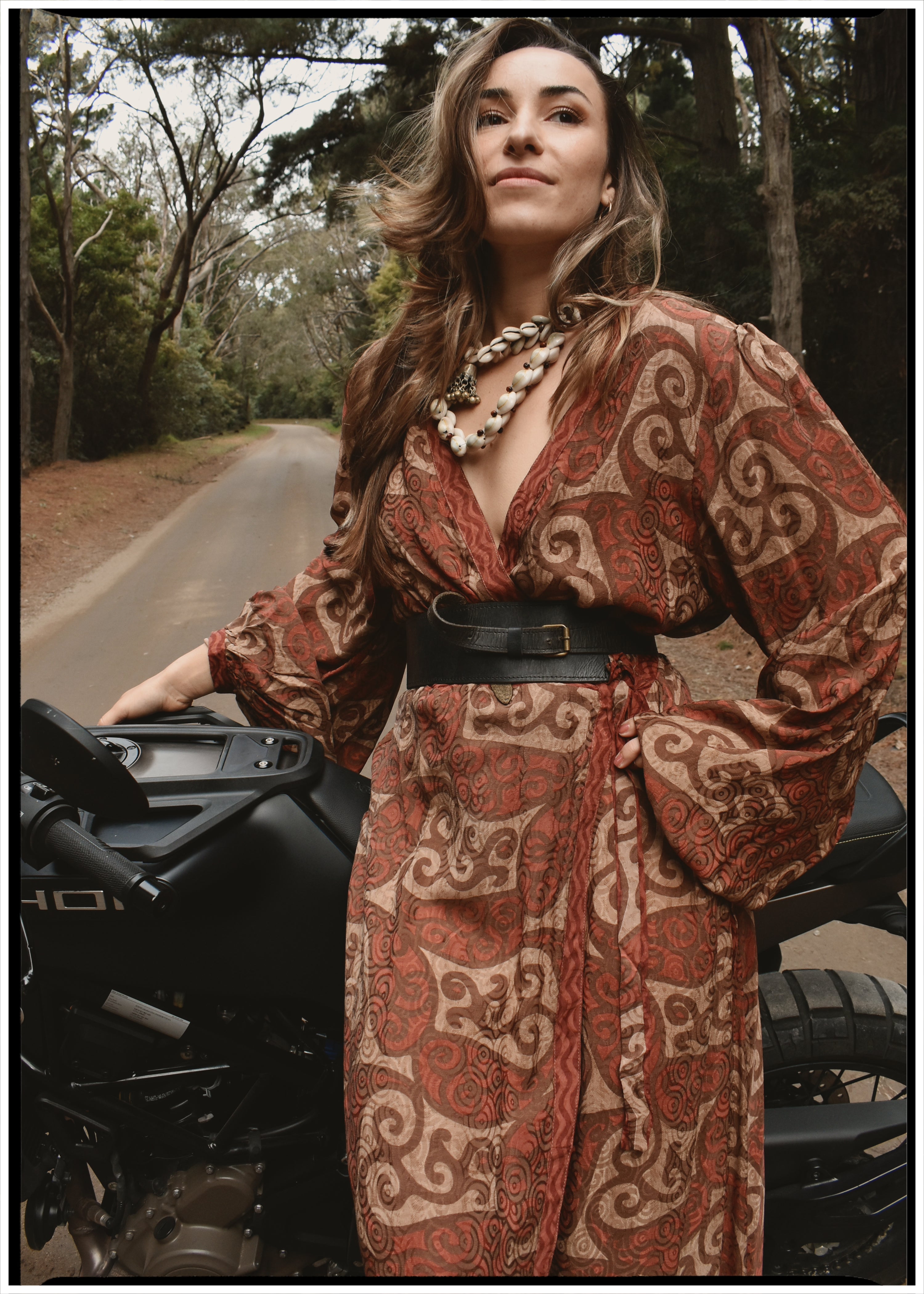 Caladium Wrap Silk Dress ~ Picante XL