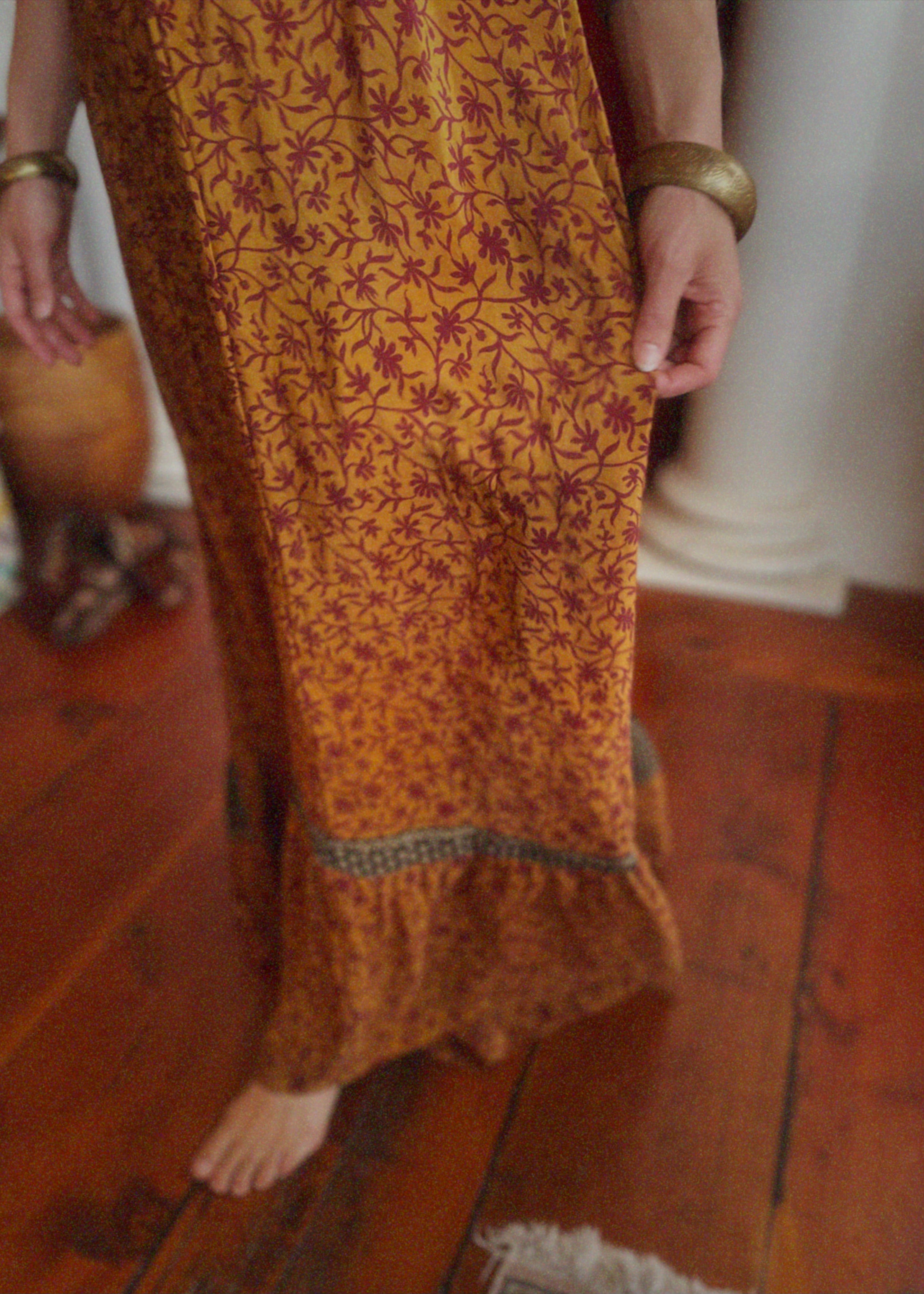 Eustoma Silk Crepe Swing Maxi Dress ~ Wren XS