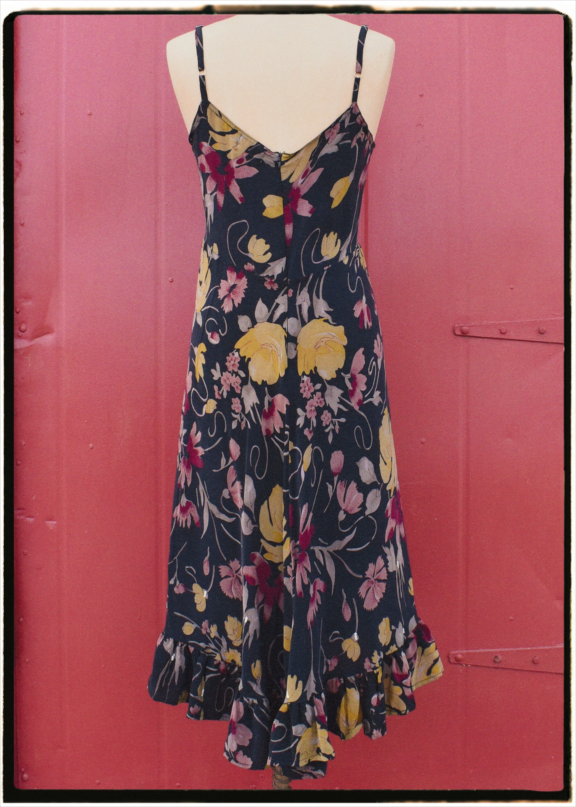 Rumex Silk Slip Dress ~ Midnight S & L
