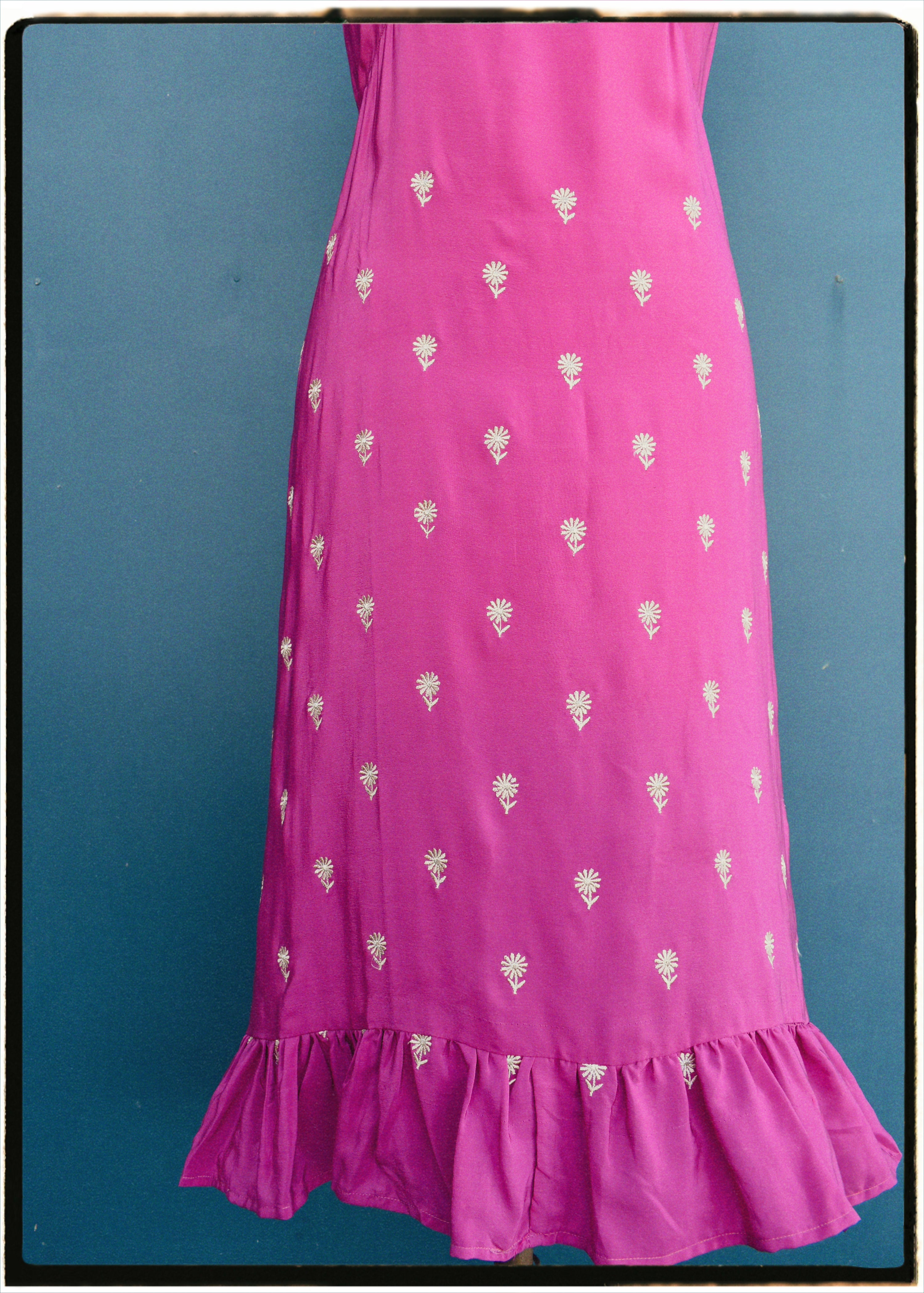 Rumex Silk Slip Dress ~ Magenta Haze L