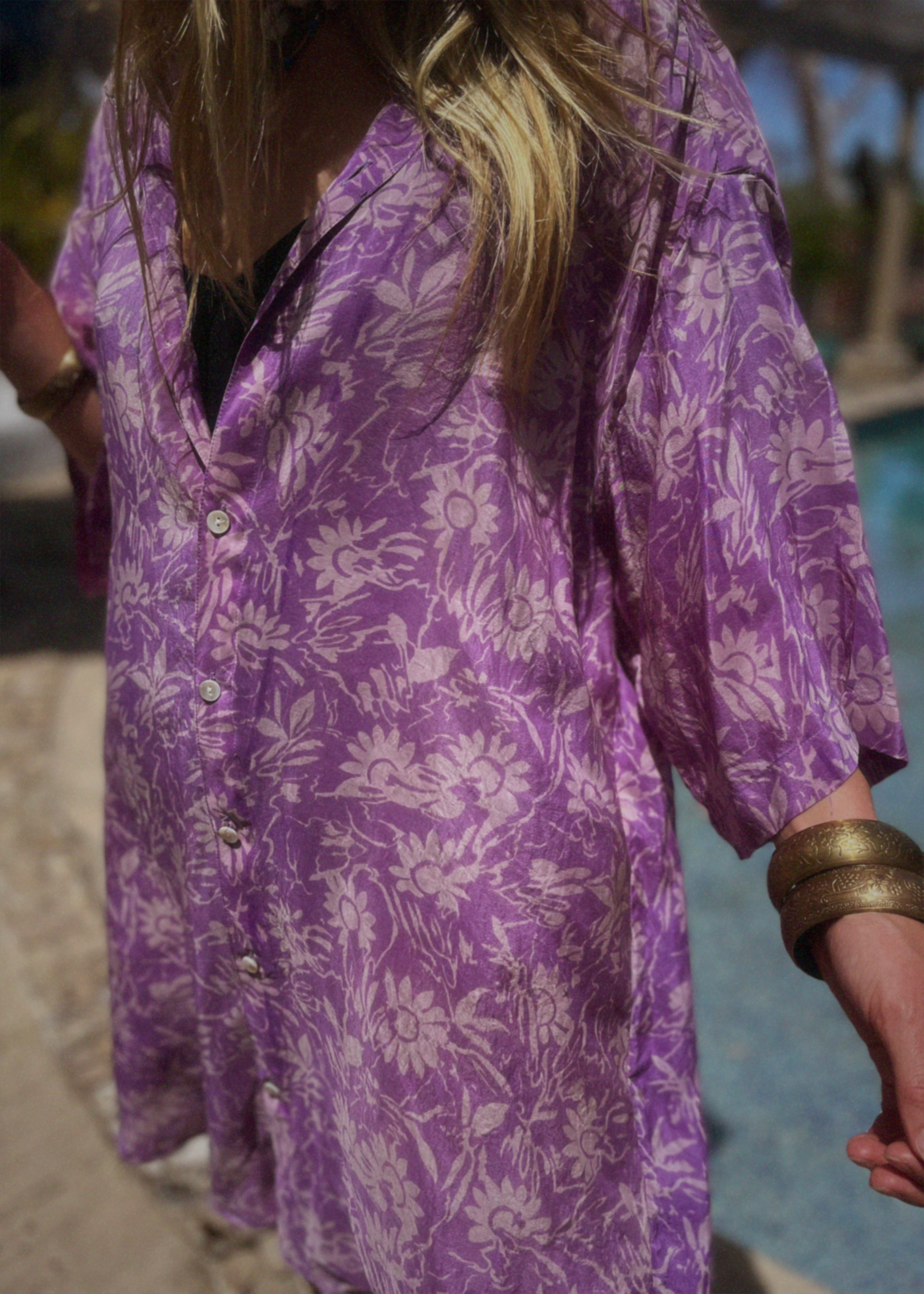 Astralagus Silk Crepe Oversized Shirt ~ Haze