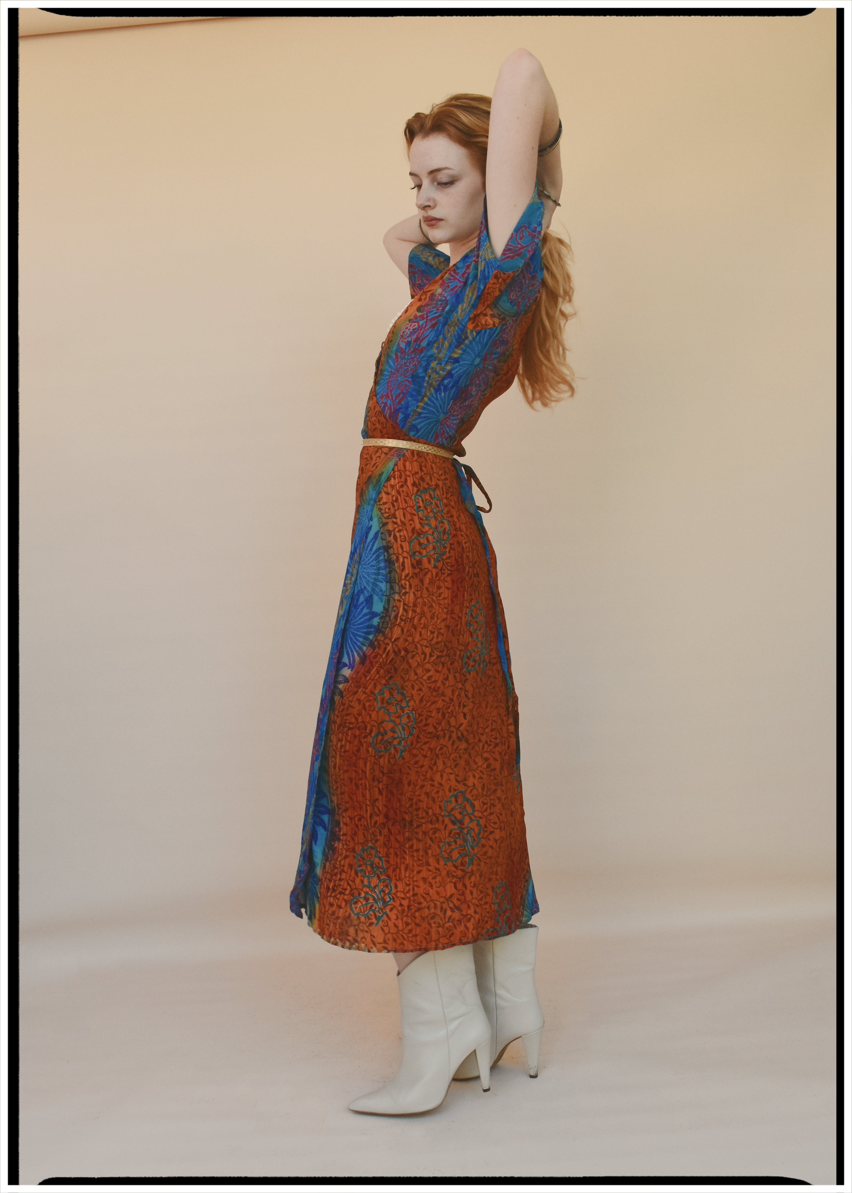 Liatris Silk Crepe Flutter Sleeve Wrap Dress ~ Lantana M