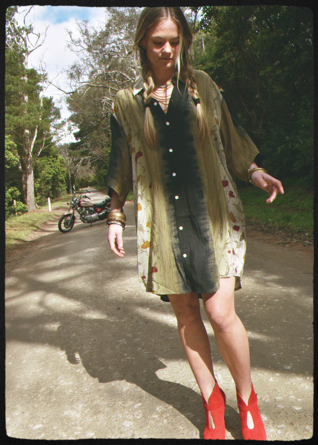 Astralagus Silk Crepe Oversized Shirt ~ Poppy