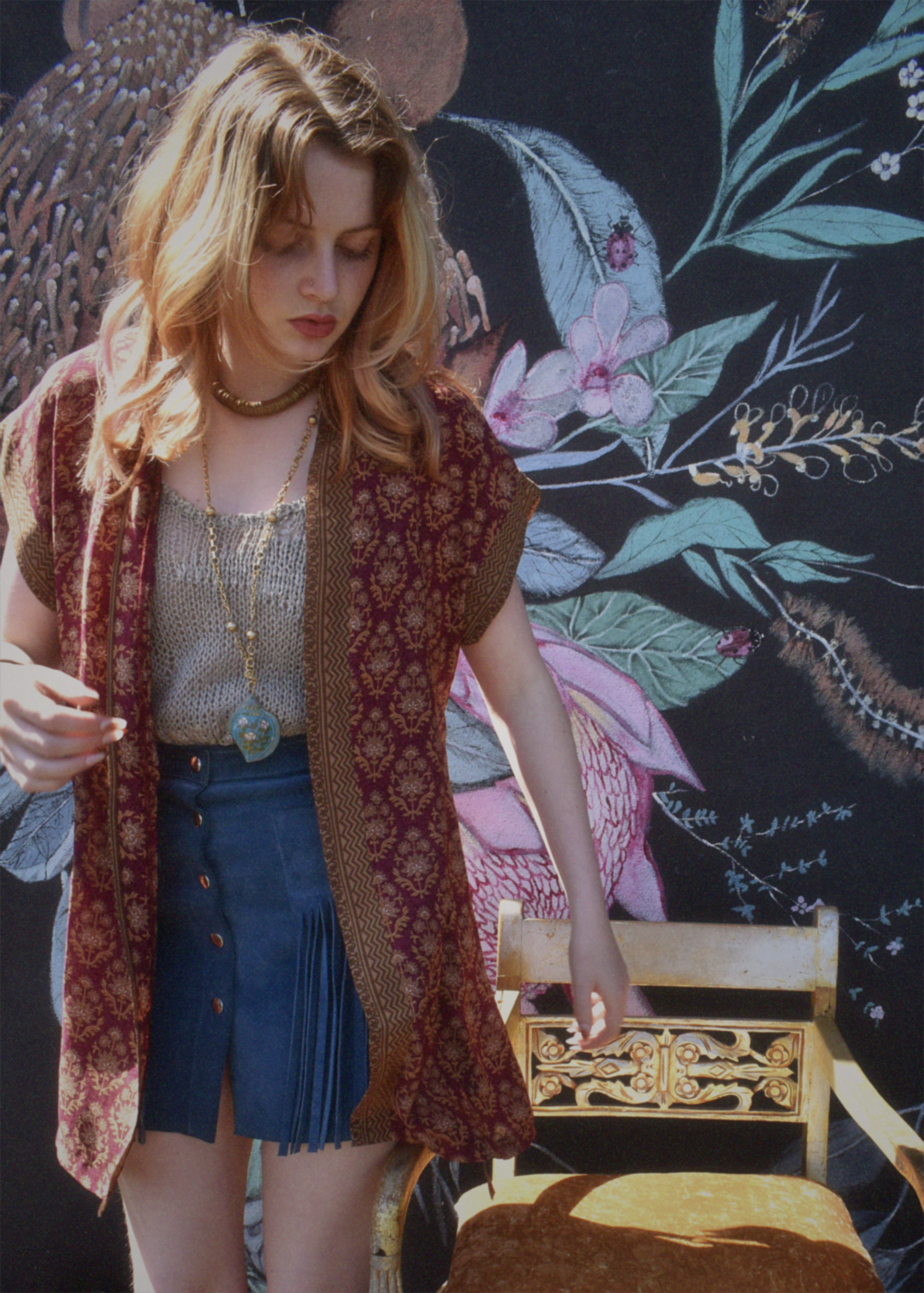 Pilea Silk Crepe Wrap Kimono Top ~ Damson S/M