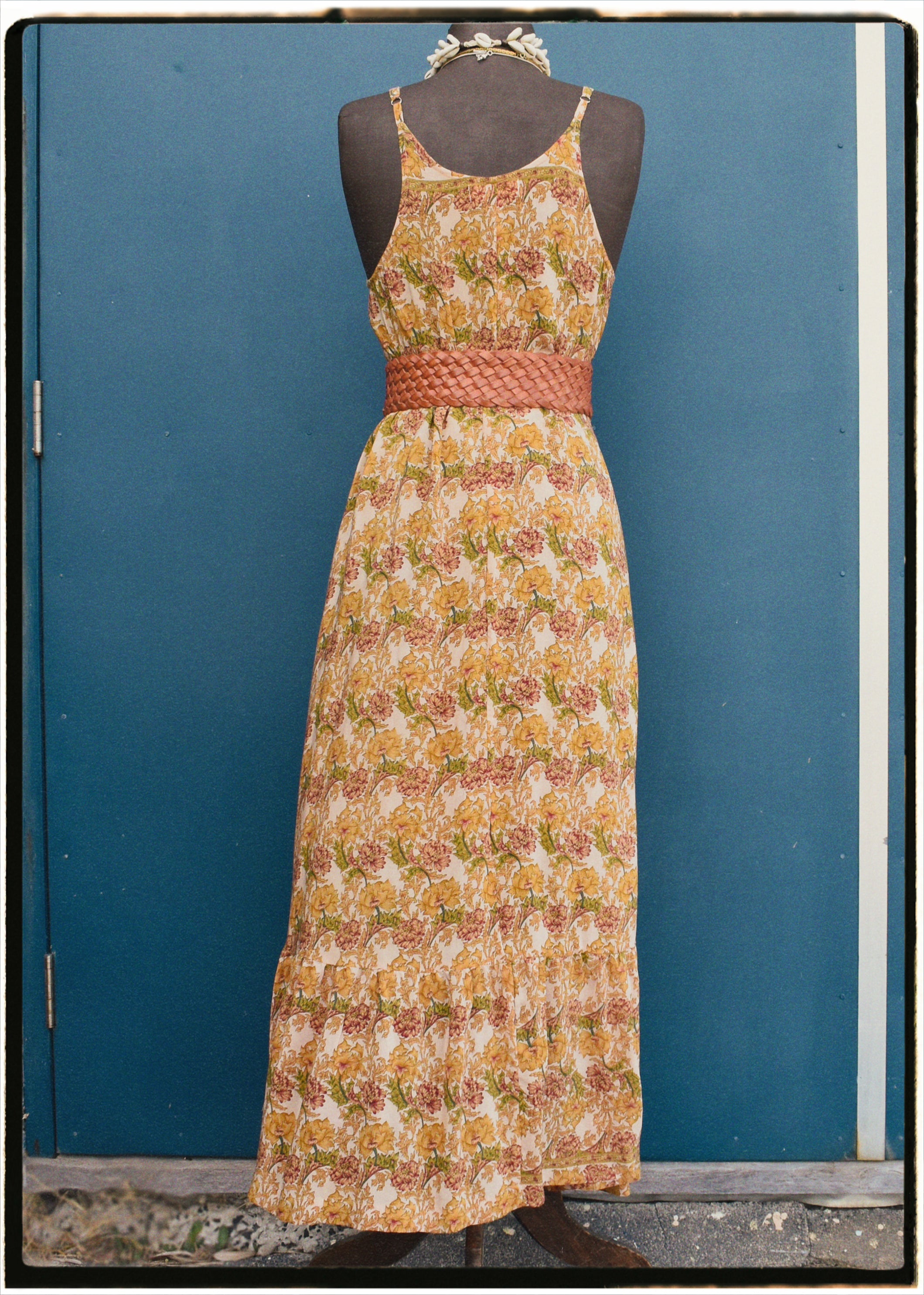 Eustoma Silk Crepe Swing Maxi Dress ~ Woods L